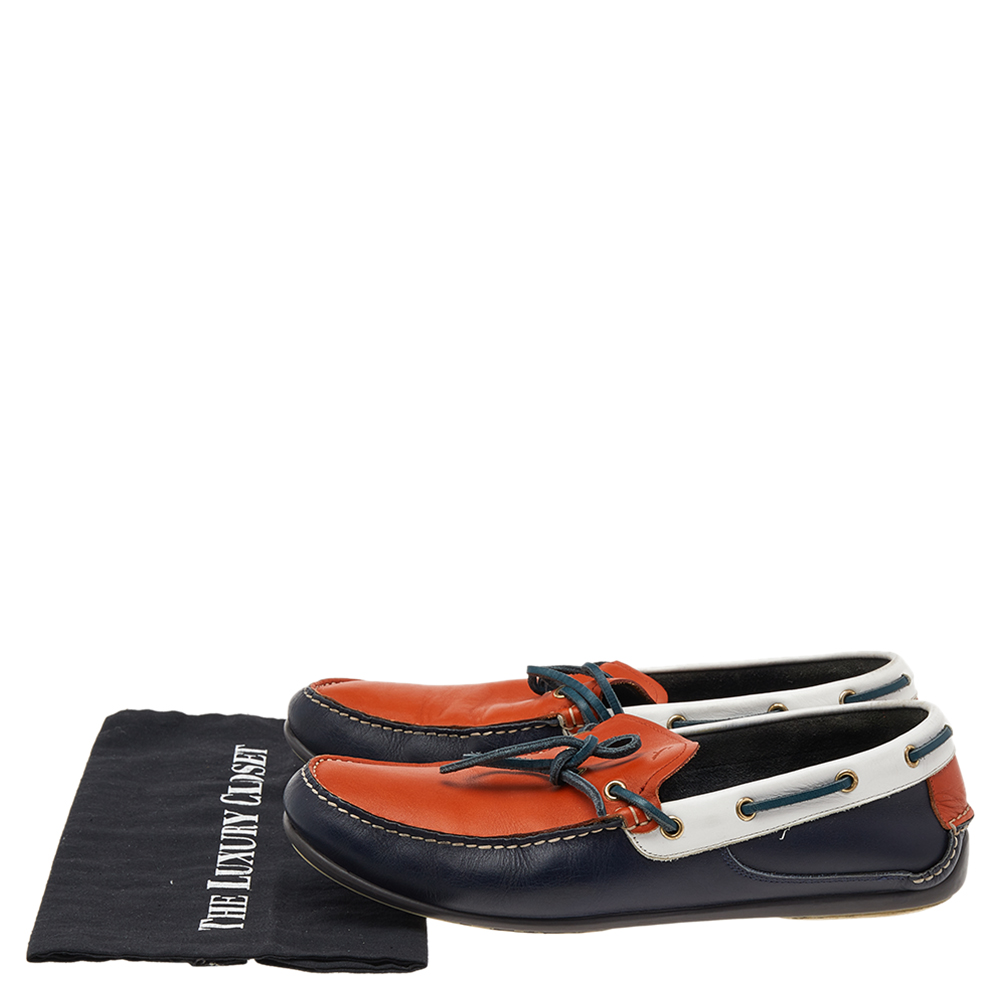 Salvatore Ferragamo Multicolor Leather Slip On Loafers Size 43