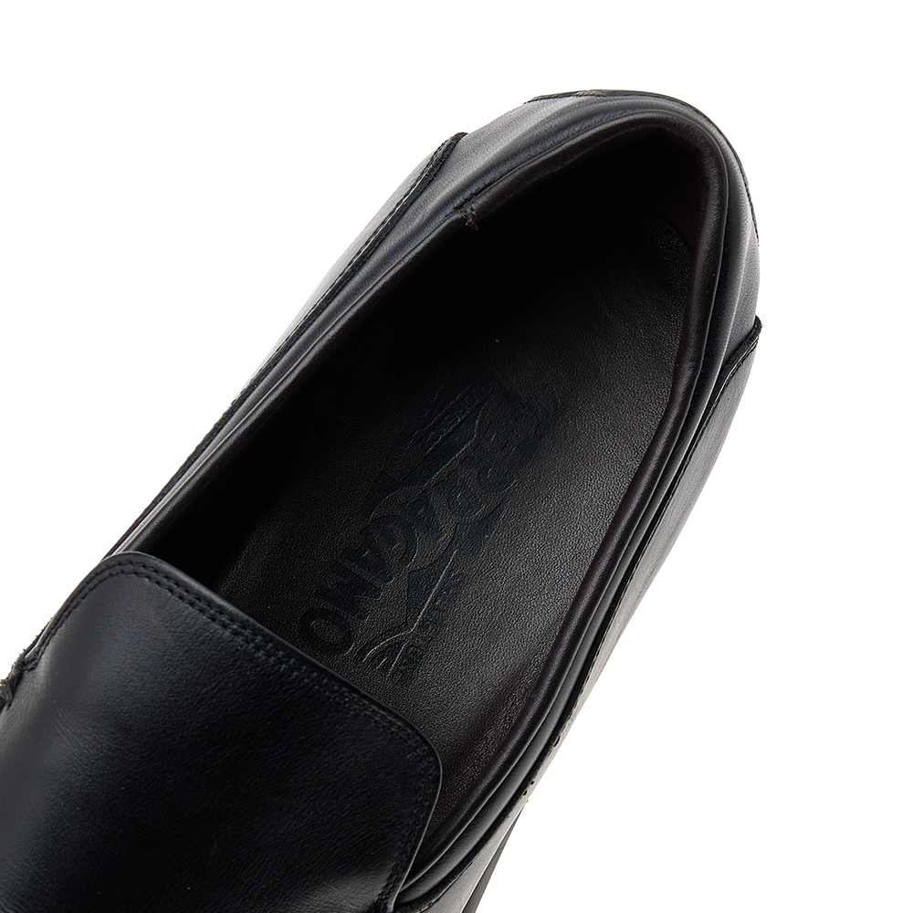 Salvatore Ferragamo Black Leather Slip On Penny Loafers Size 41