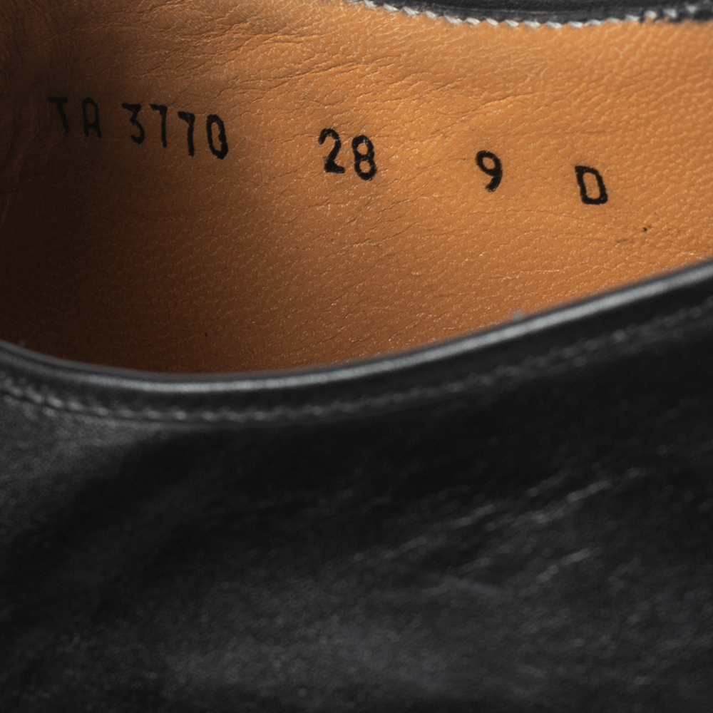 Salvatore Ferragamo Black Leather Lace-Up Oxfords Size 43