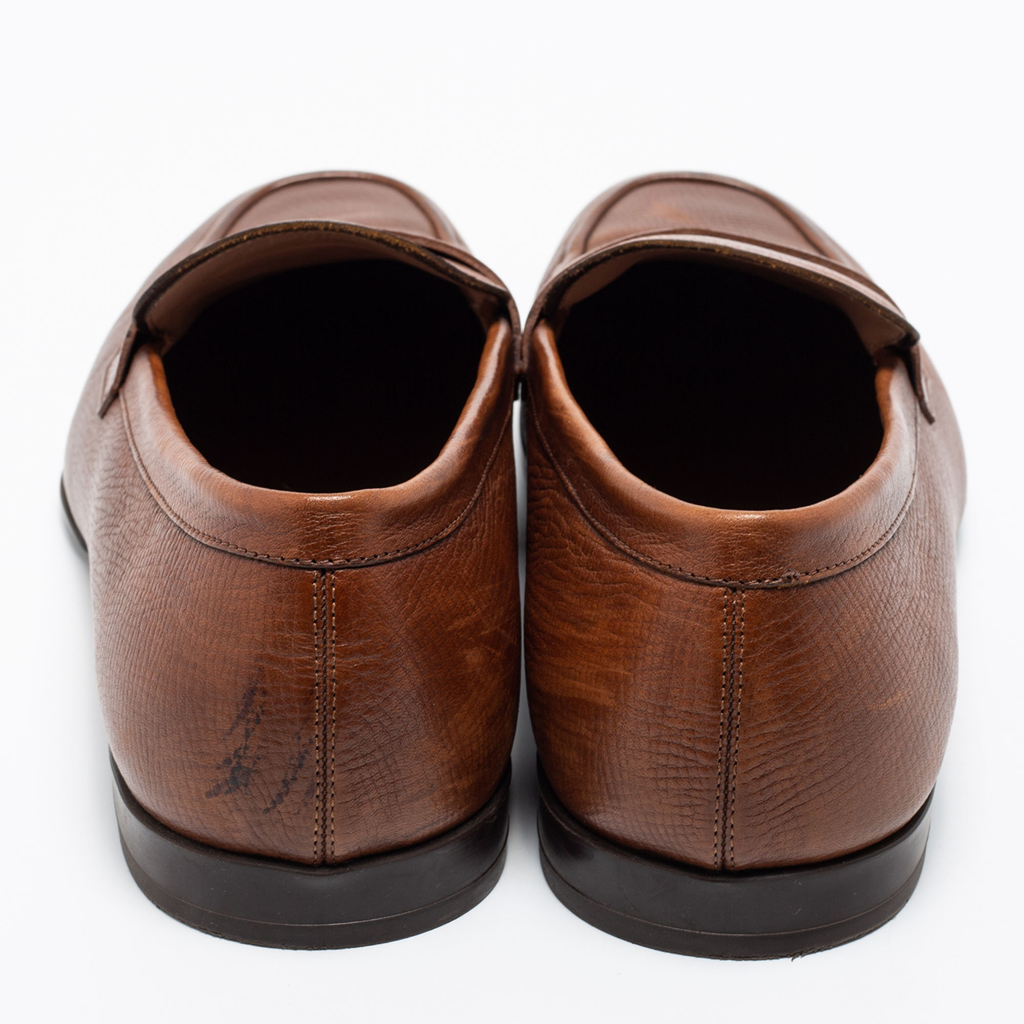 Salvatore Ferragamo Brown Leather Connor Loafers Size 46