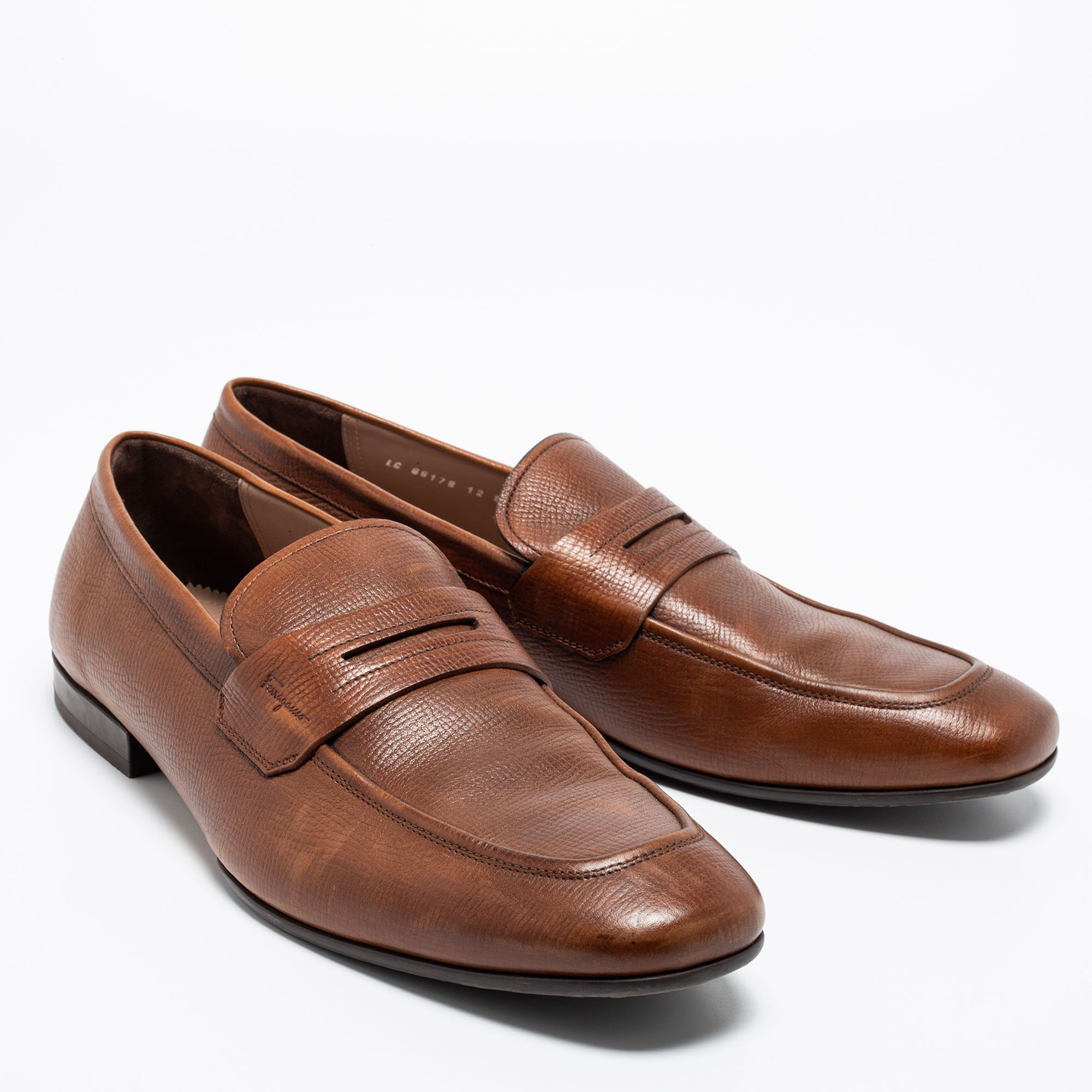 Salvatore Ferragamo Brown Leather Connor Loafers Size 46