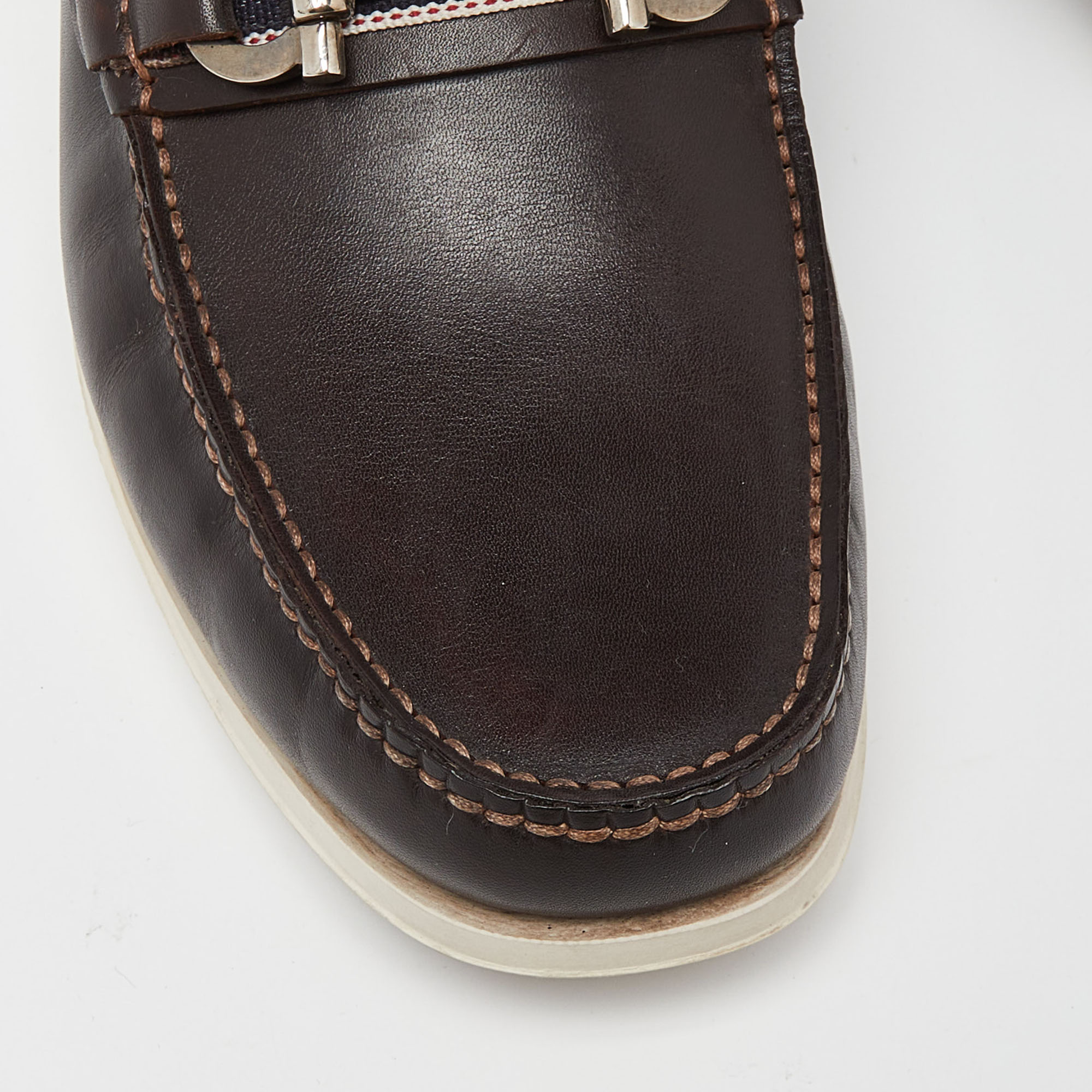Salvatore Ferragamo Brown Leather Gancini Loafers Size 41