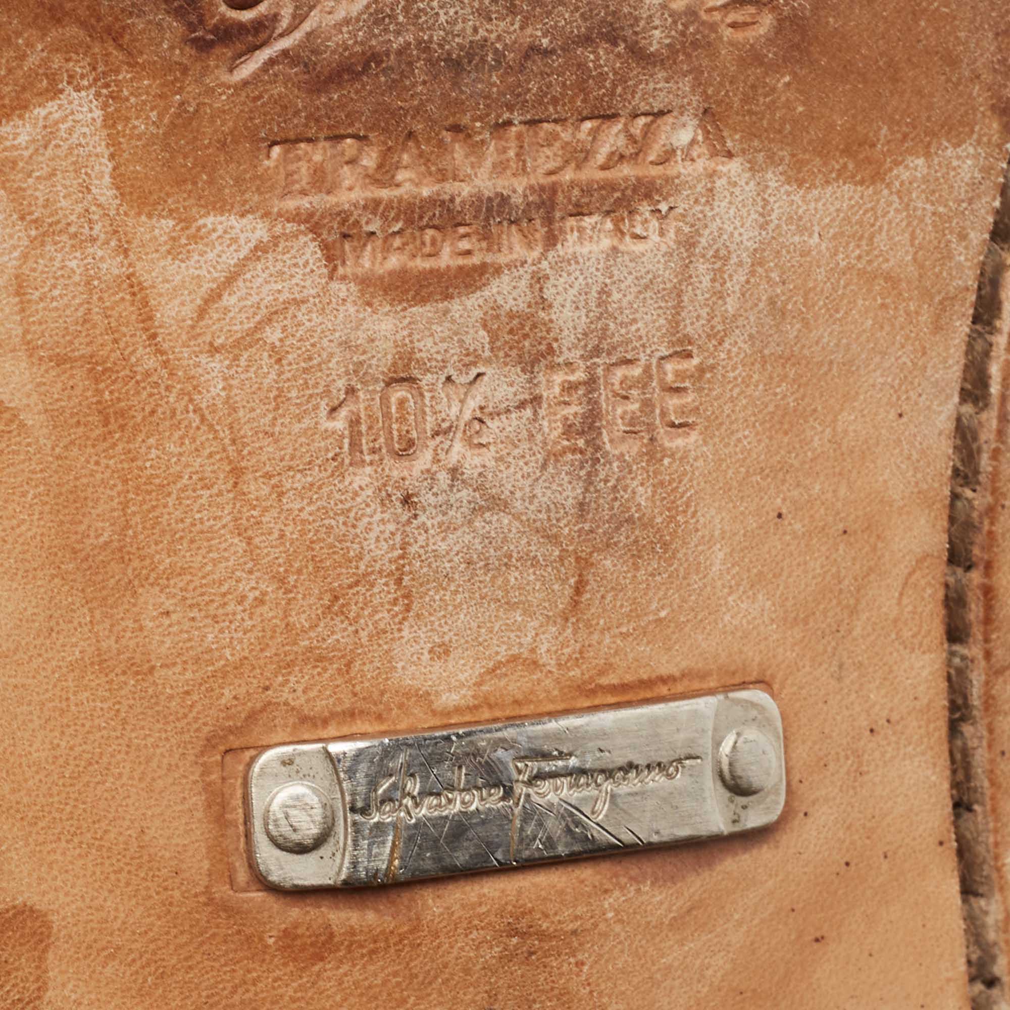 Salvatore Ferragamo Brown Leather Oxfords Size 44.5
