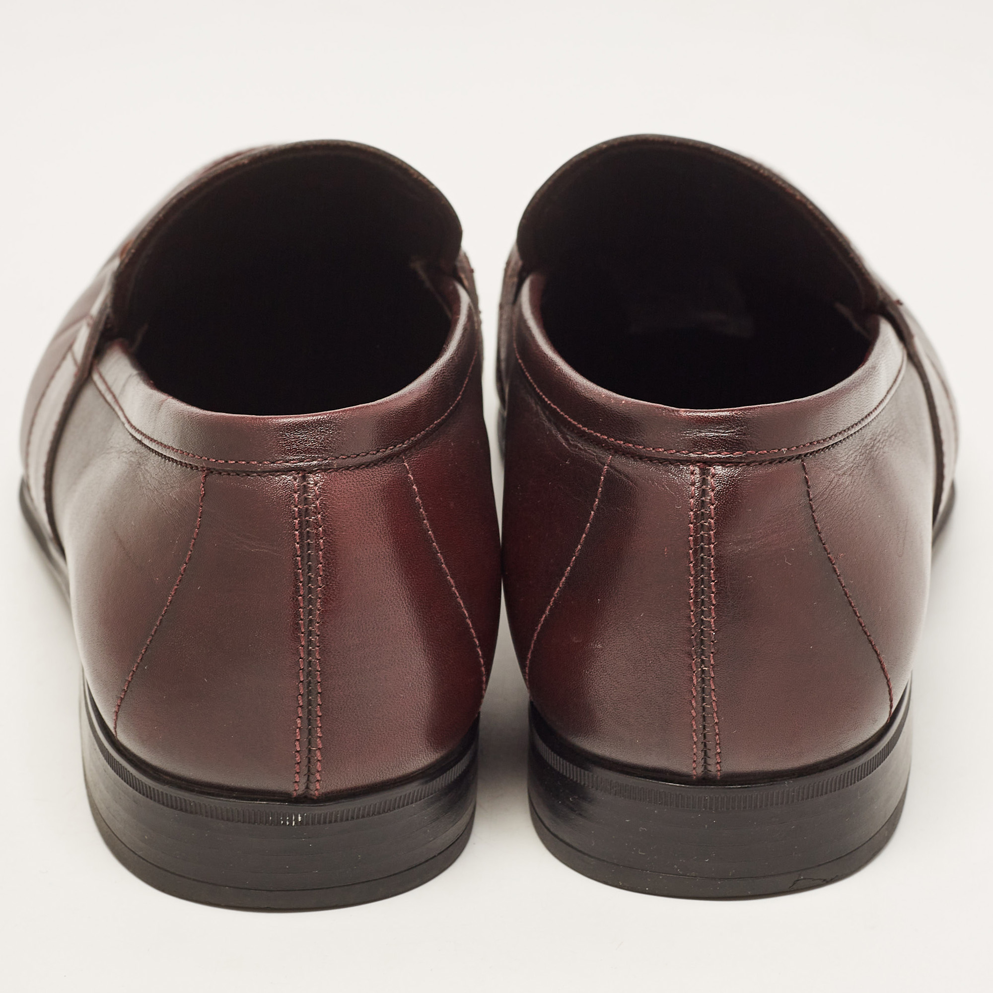 Salvatore Ferragamo Brown Leather Gancini Bit Slip On Loafers Size 41