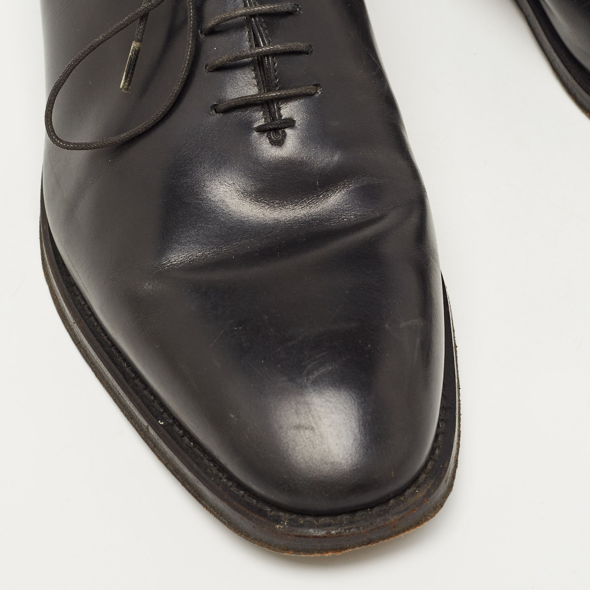 Salvatore Ferragamo Black Leather Lace Up Bit Loafers Size 43