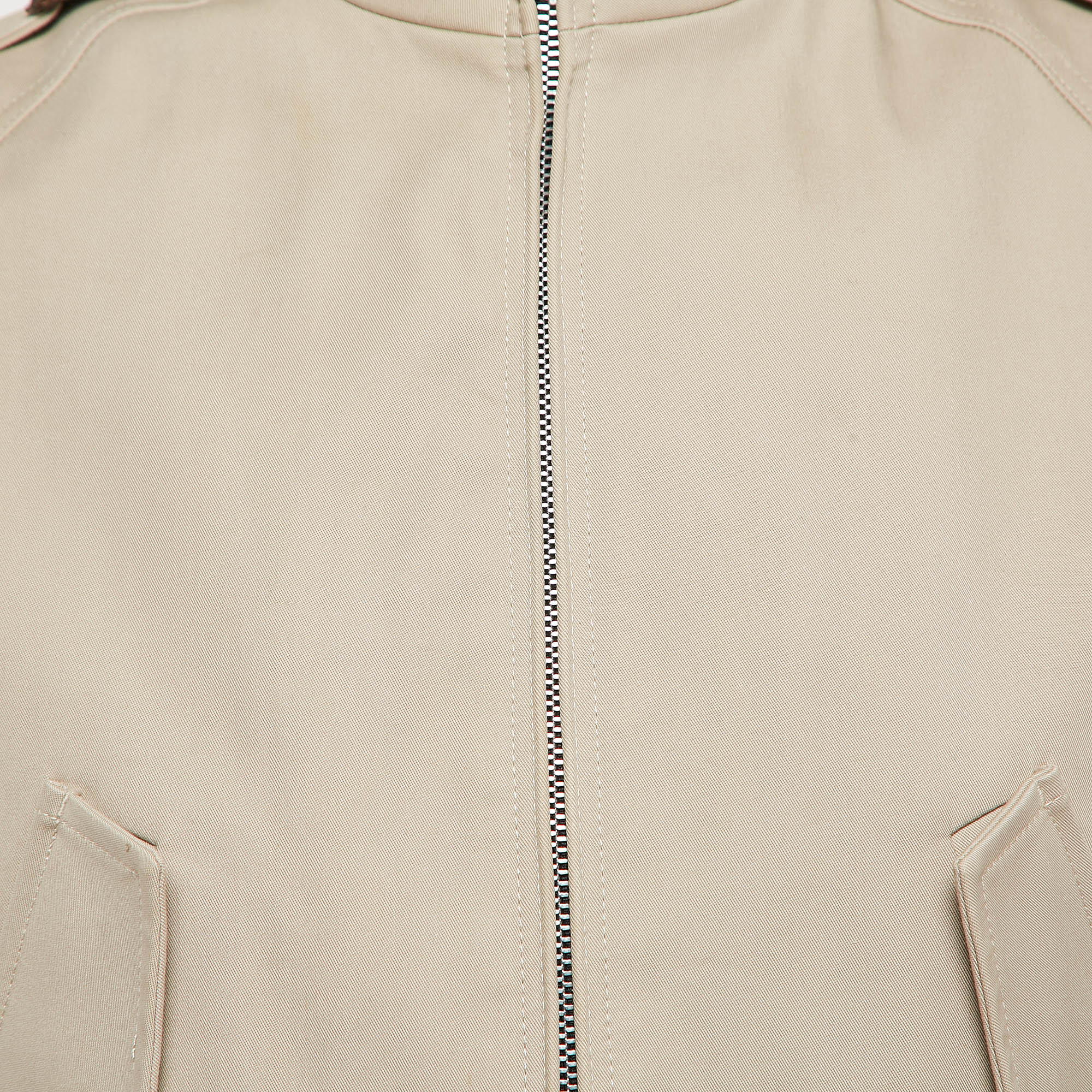 Sandro Beige Cotton Zip-Up  Jacket S