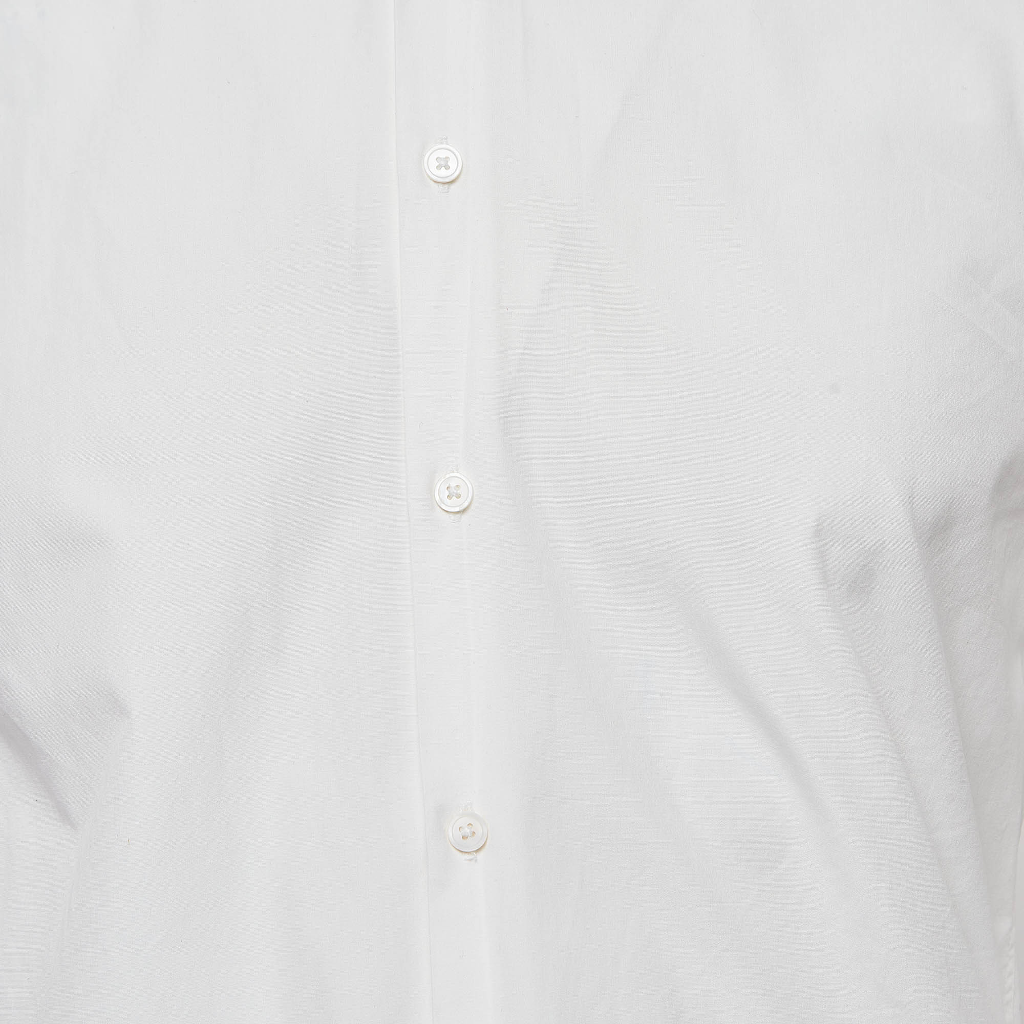 Sandro White Contrast Band Collar Cotton Shirt S