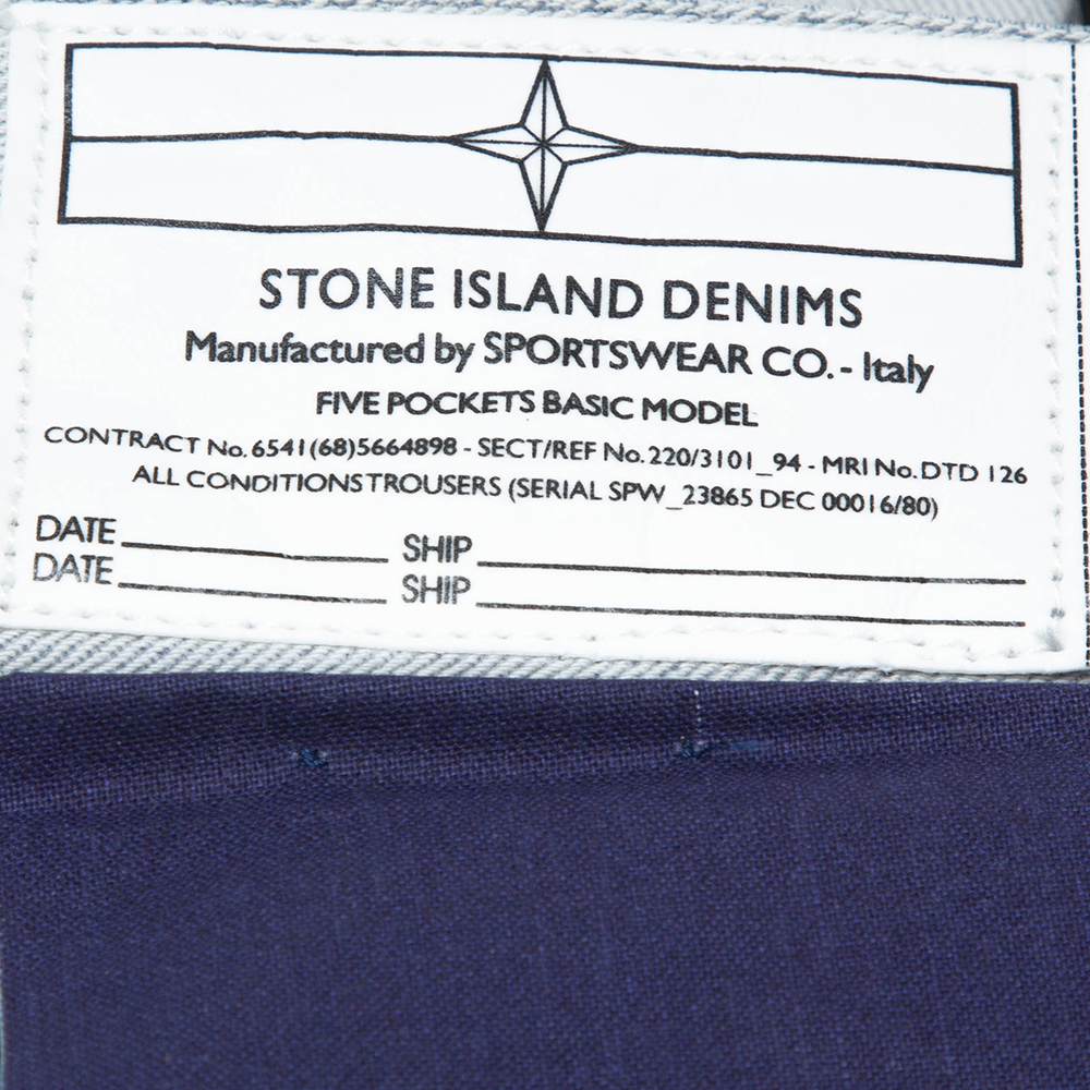 Stone Island Pale Grey Denim New Steel Narrow Leg Jeans S