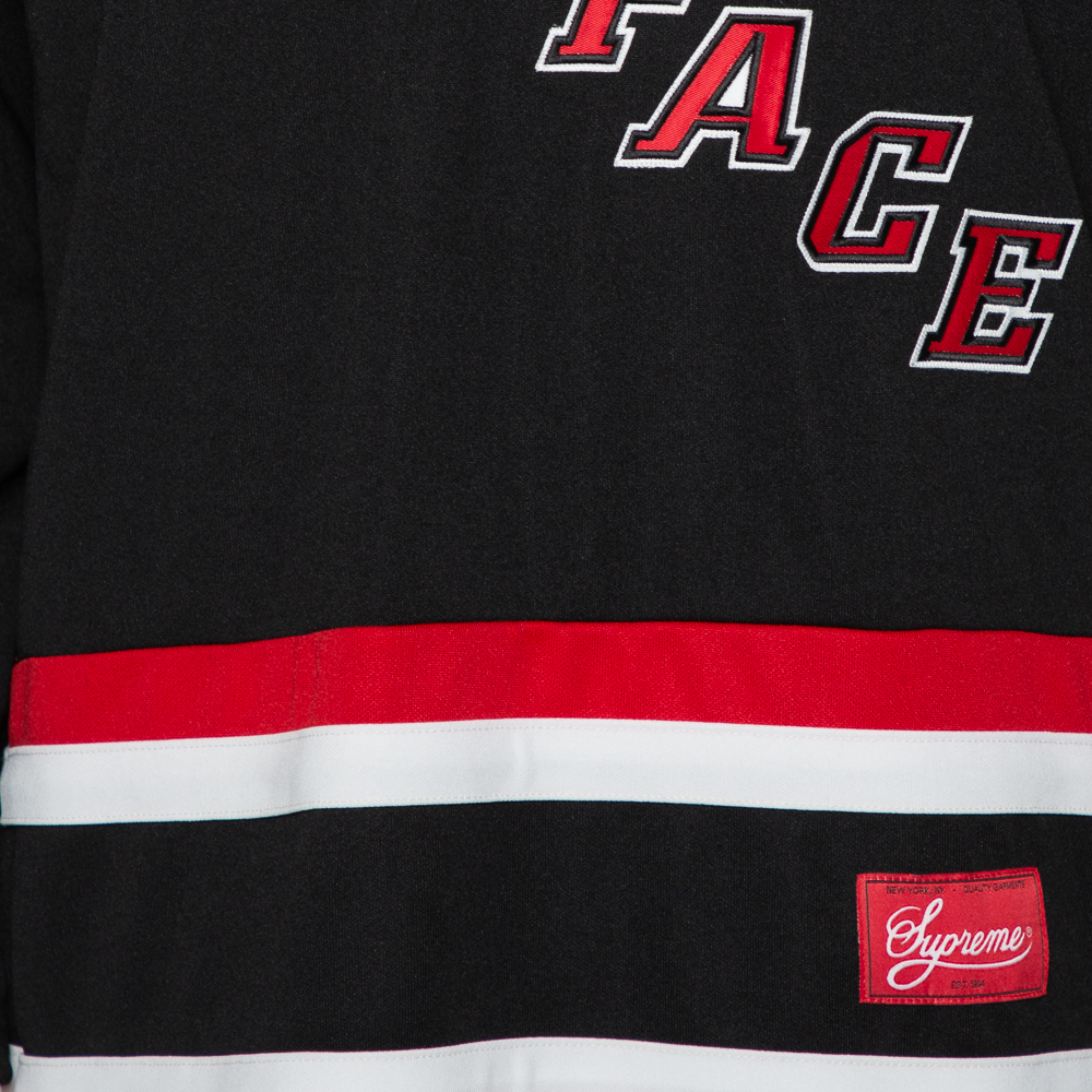 Supreme Black Scarface Embroidered Synthetic Paneled Hockey Jersey L