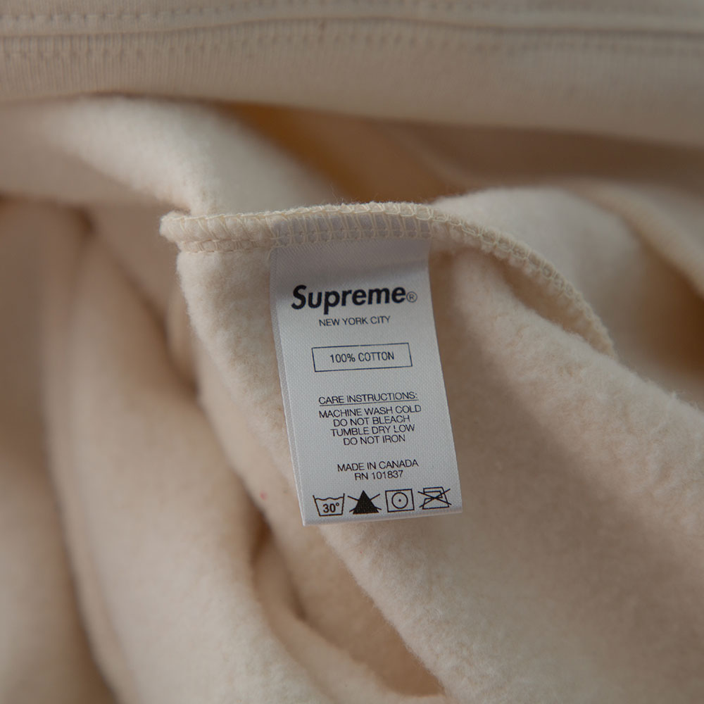 Supreme Cream Cotton Chain Logo Embroidered Sweatshirt XL