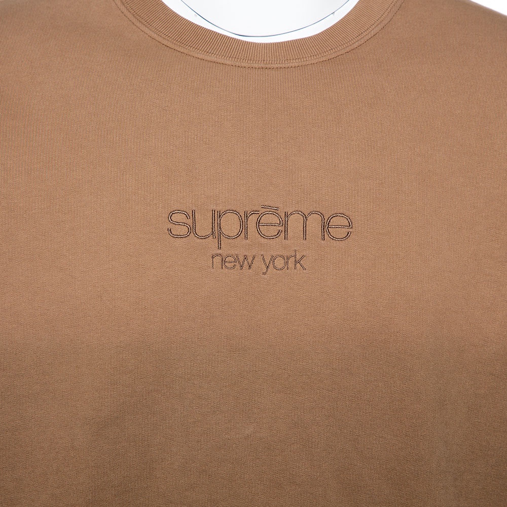 Supreme Brown Dipped Cotton Crew Neck Sweatshirt XL