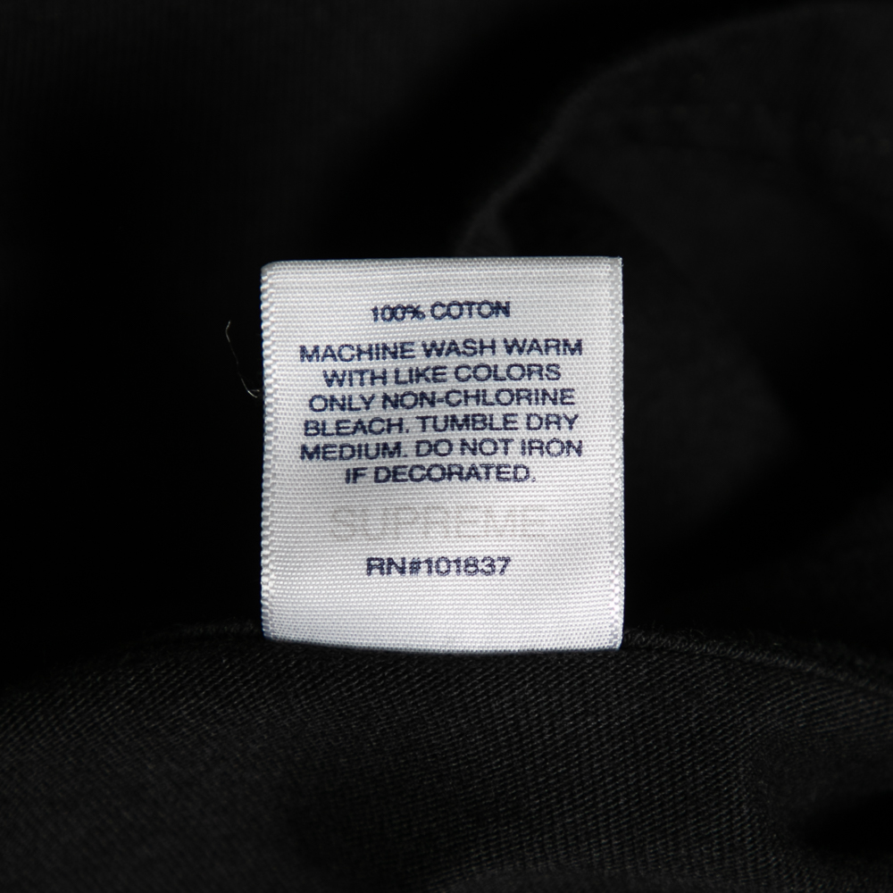 Supreme Black Logo Printed Cotton Short Sleeve T-Shirt L