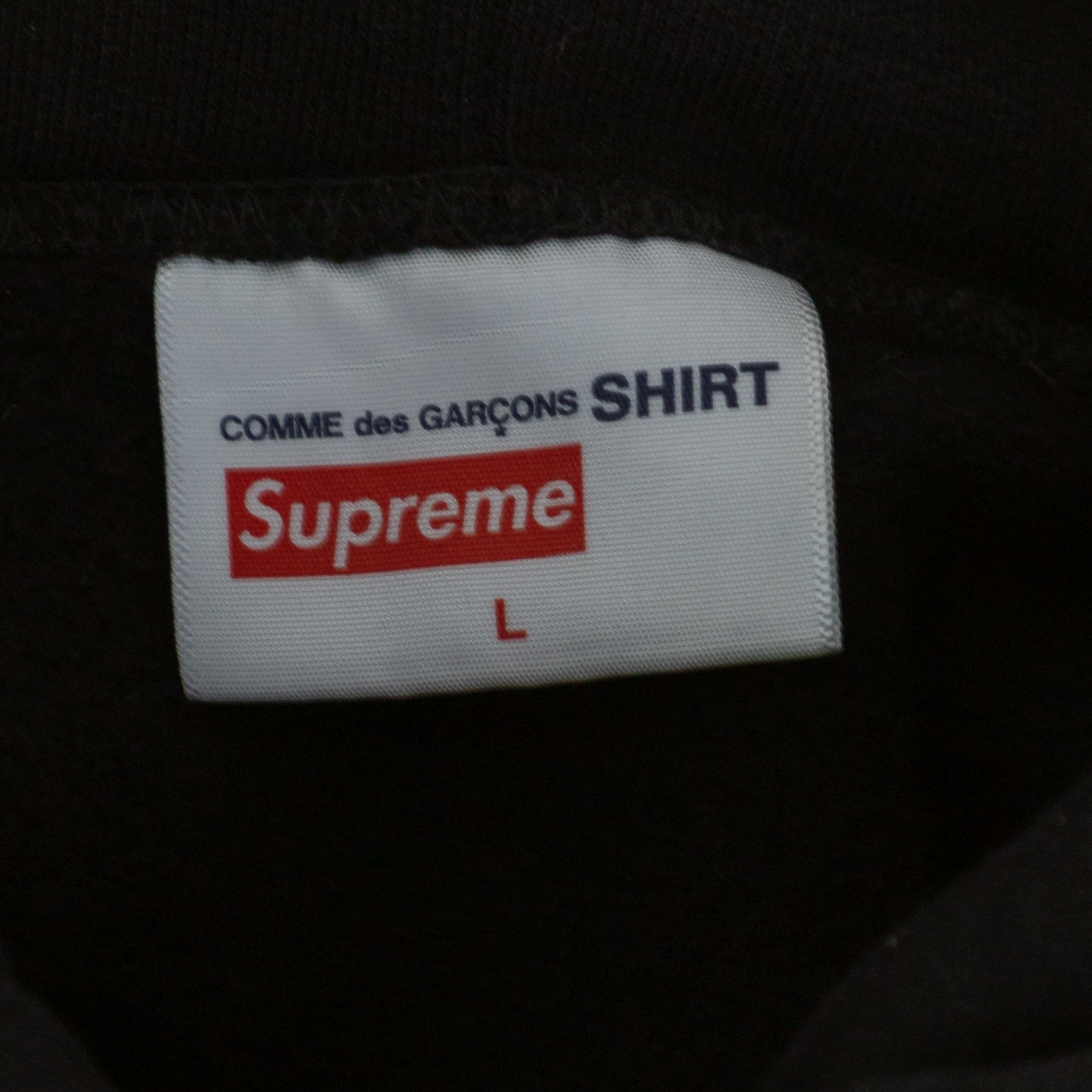 Supreme X Comme Des Garçons Black Terry Knit Split Logo Hoodie L