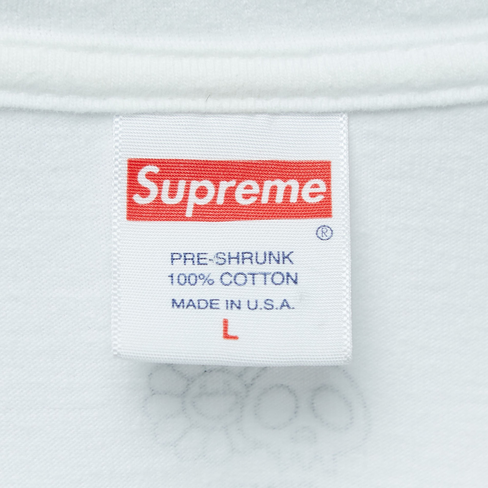 Supreme White Logo Print Cotton Crew Neck T-Shirt L