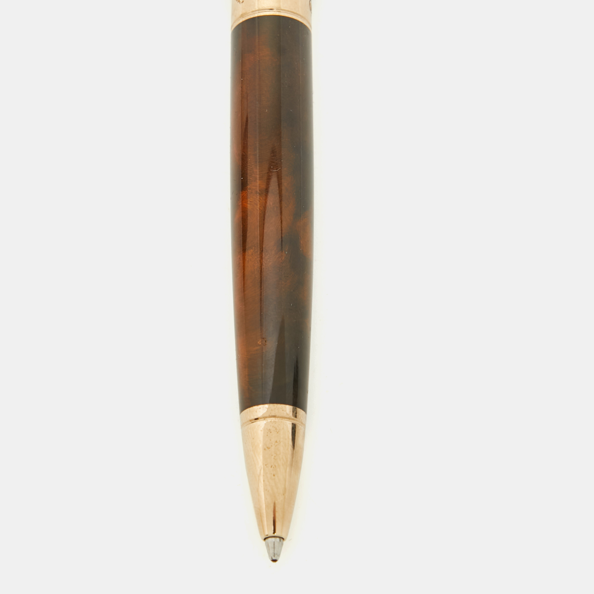 S.T. Dupont Lacquer Gold Tone Ballpoint Pen