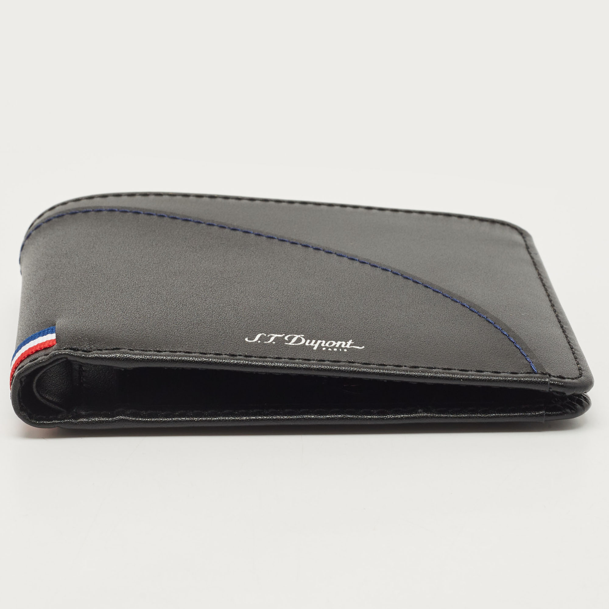 S.t. Dupont Black Leather 8CC Billfold Wallet