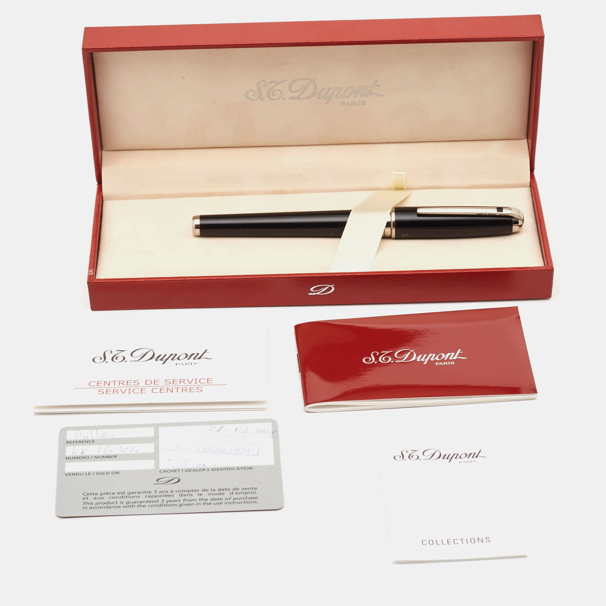 S.T. Dupont Olympio Chinese Lacquer Silver Tone Ballpoint Pen