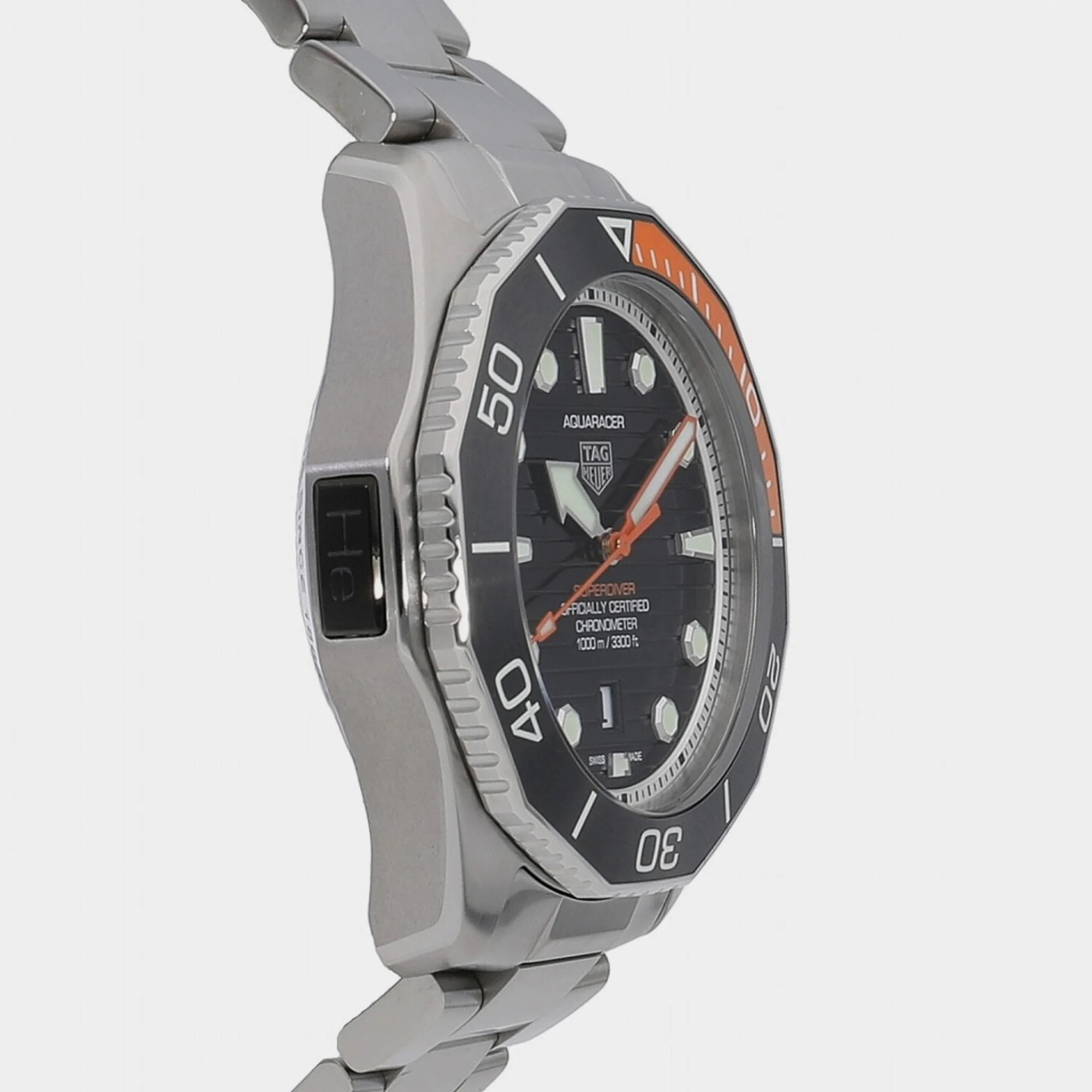 Tag Heuer Black Titanium Aquaracer WBP5A8A.BF0619 Automatic Men's Wristwatch 45 Mm