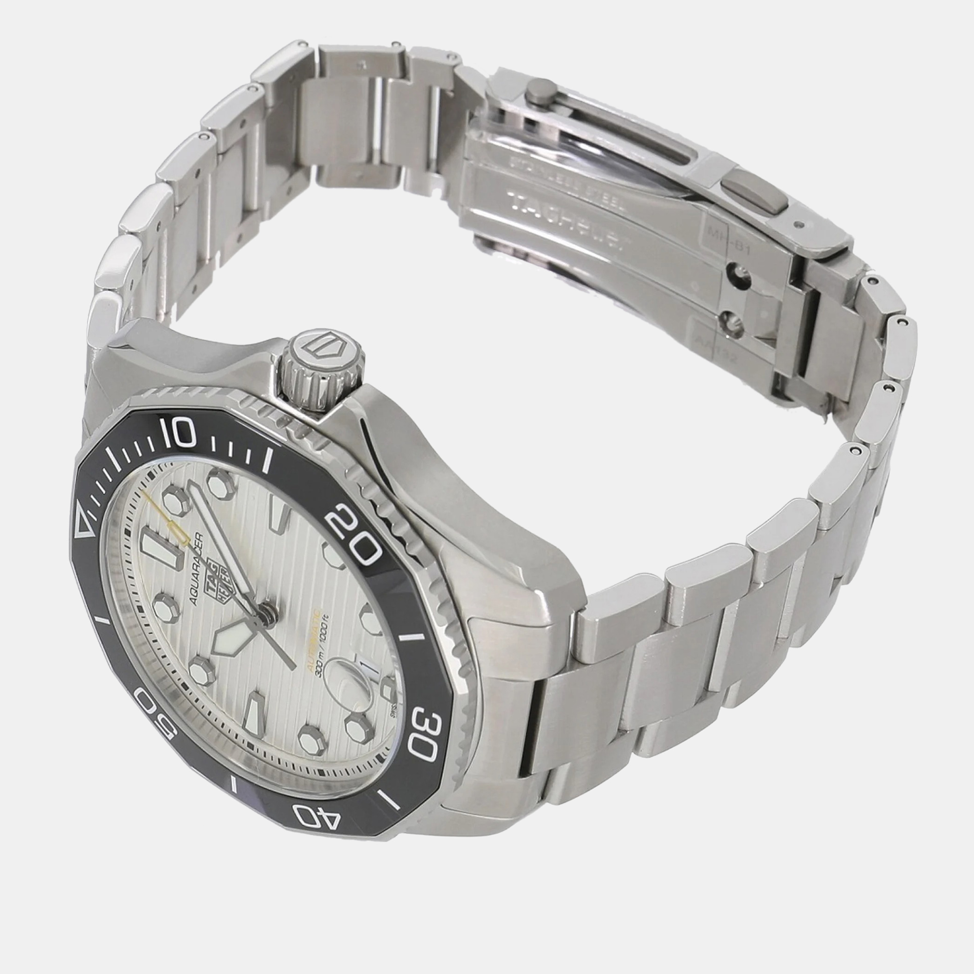 Tag Heuer Silver Stainless Steel Aquaracer WBP201C.BA0632 Automatic Men's Wristwatch 43 Mm