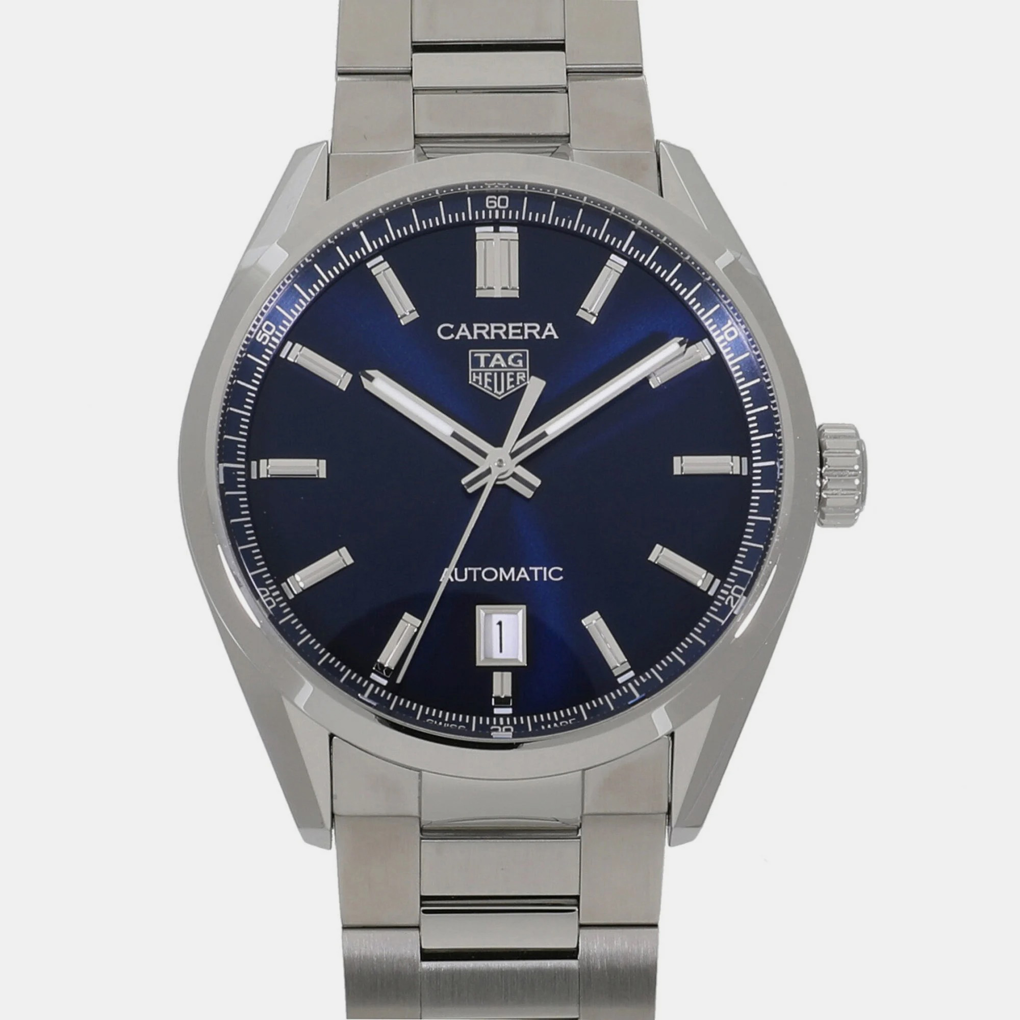 Tag heuer blue stainless steel carrera wbn2112.ba0639 automatic men's wristwatch 39 mm