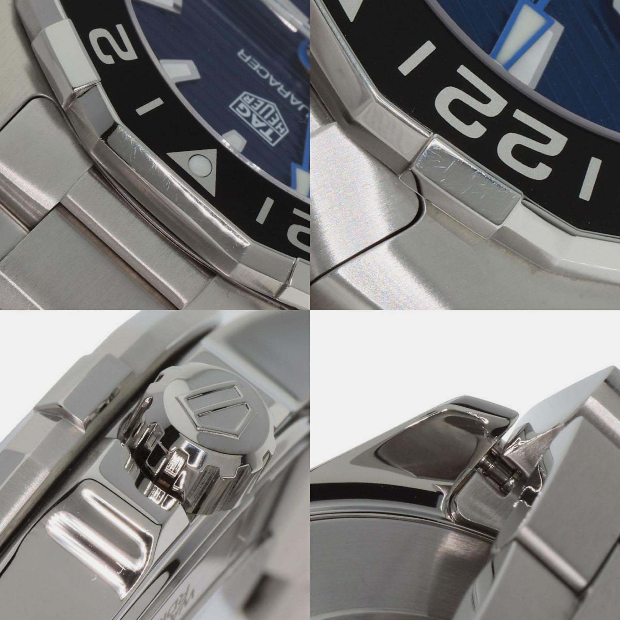 Tag Heuer Blue Stainless Steel Aquaracer WAY201T Automatic Men's Wristwatch 43 Mm