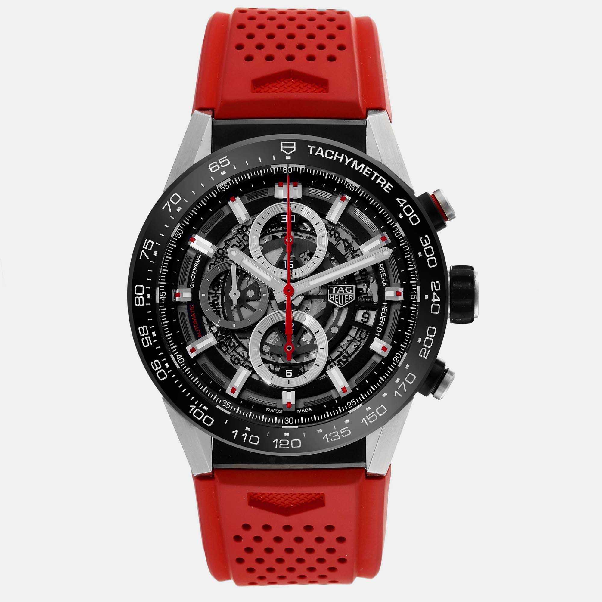 Tag Heuer Black Stainless Steel Carrera CAR2A1Z Automatic Men's Wristwatch 45 mm
Tag Heuer Black Stainless Steel Carrera CAR2A1Z Automatic Men's Wristwatch 45 mm