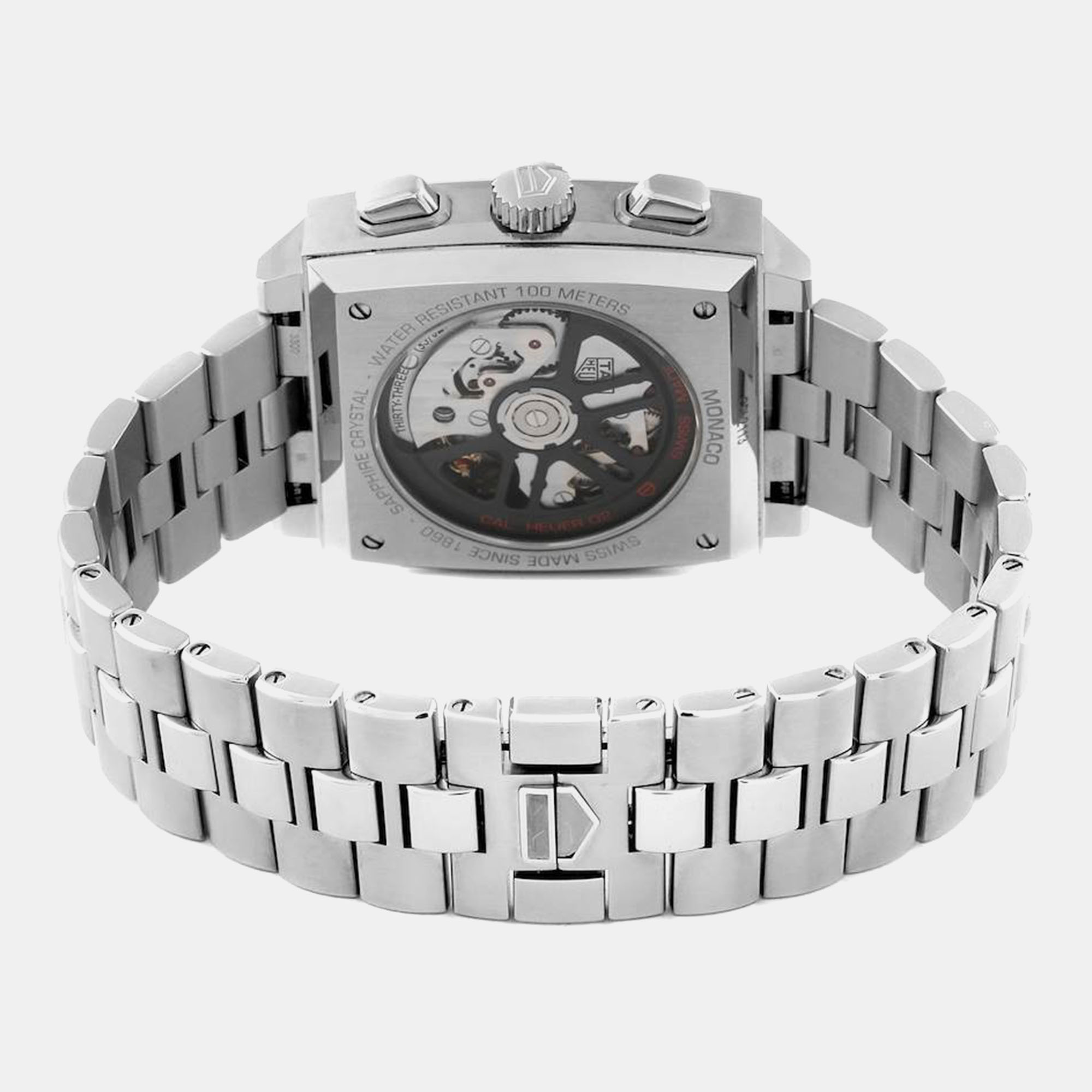 Tag Heuer Black Stainless Steel Monaco CBL2113 Automatic Men's Wristwatch 39 Mm