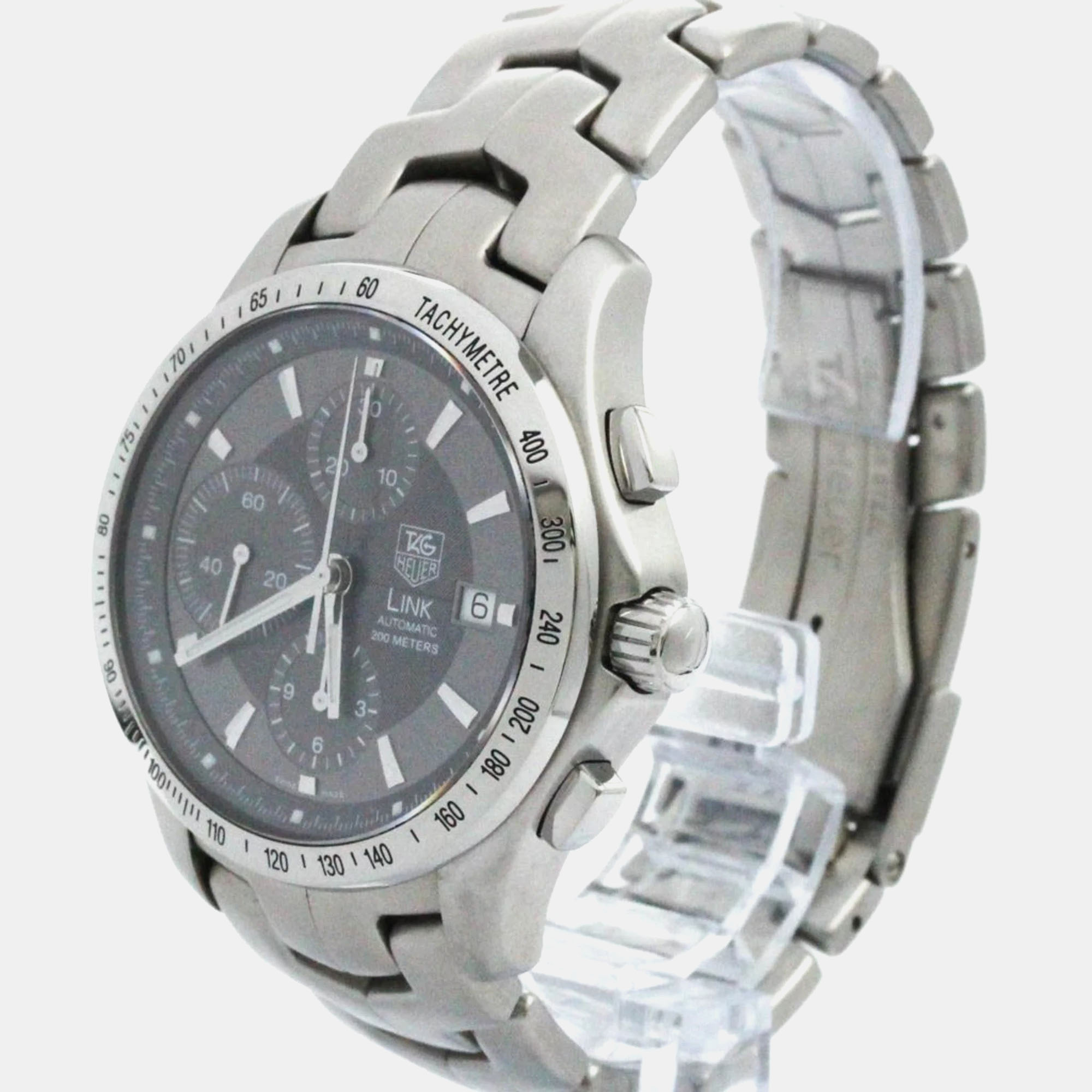 Tag Heuer Grey Stainless Steel Link CJF2115 Automatic Men's Wristwatch 42 Mm