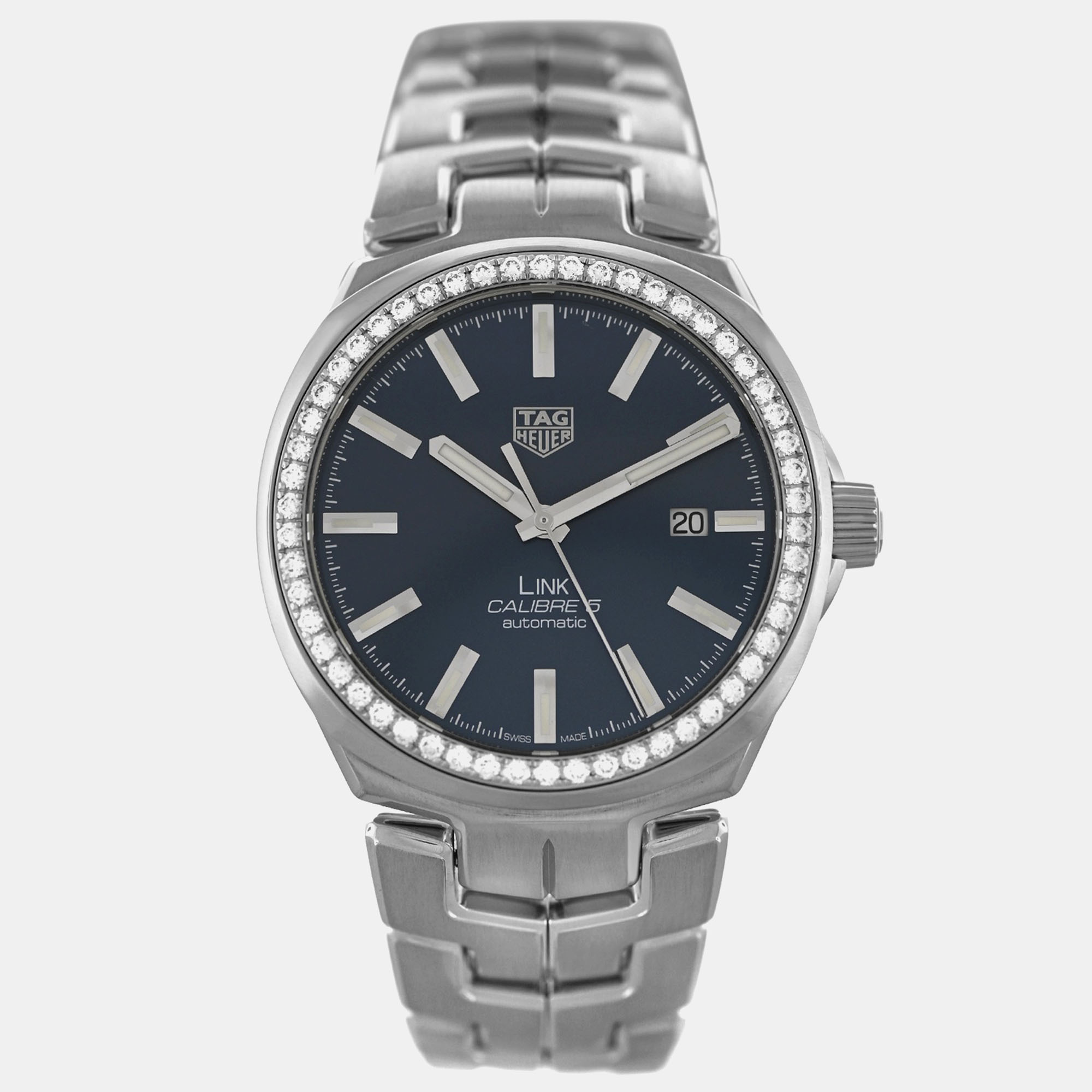 Tag Heuer Blue Stainless Steel Diamond Link WBC2113.BA0603 Automatic Men's Wristwatch 41 mm
Tag Heuer Blue Stainless Steel Diamond Link WBC2113.BA0603 Automatic Men's Wristwatch 41 mm