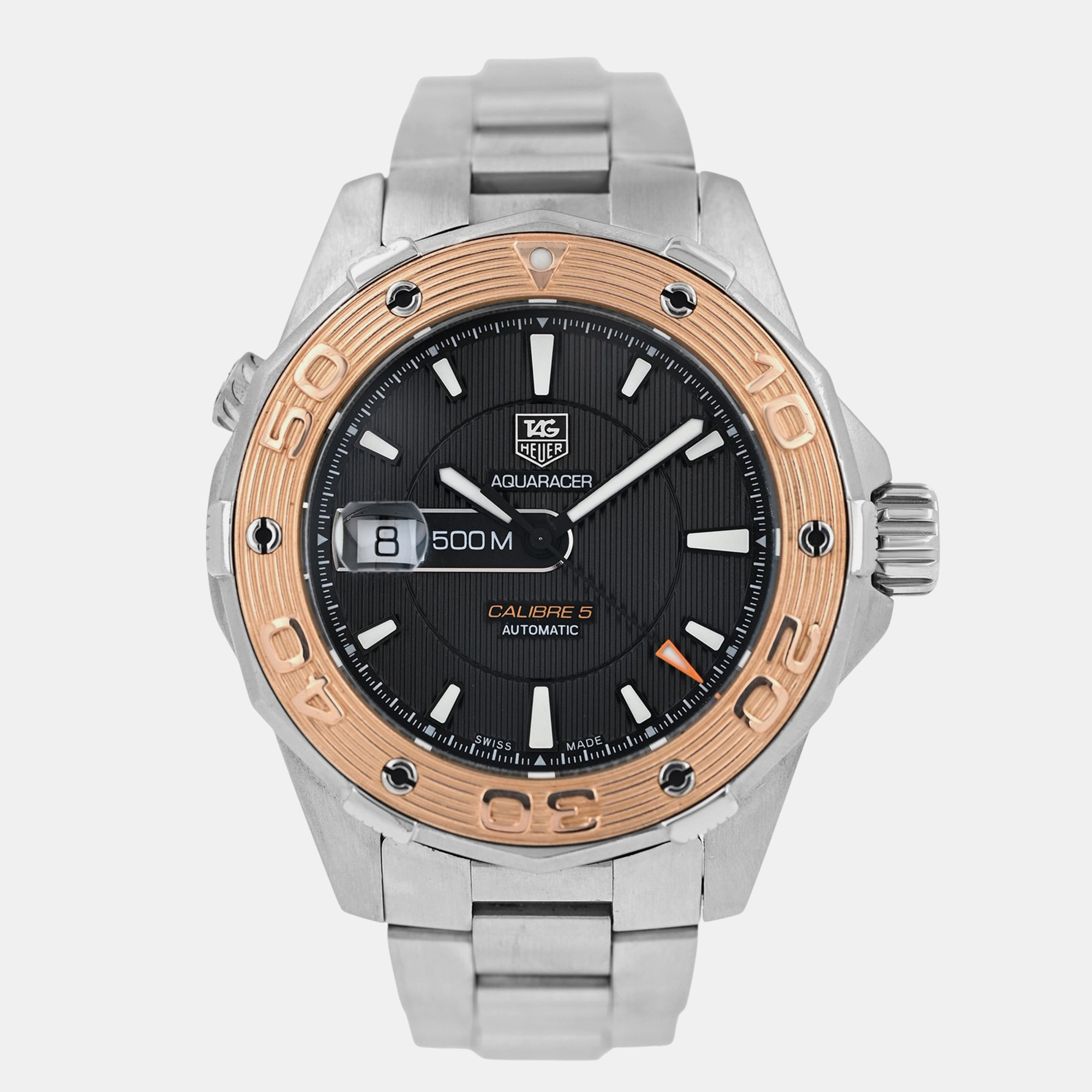 TAG Heuer Aquaracer WAJ2150.BA0870 Automatic 18K Rose Gold Stainless Steel Men's Wristwatch 43 mm, Black
TAG Heuer Aquaracer WAJ2150.BA0870 Automatic 18K Rose Gold Stainless Steel Men's Wristwatch 43 mm, Black