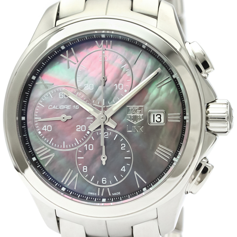 Tag Heuer Black MOP Stainless Steel Link Chronograph CAT2014 Men's Wristwatch
Tag Heuer Black MOP Stainless Steel Link Chronograph CAT2014 Men's Wristwatch
