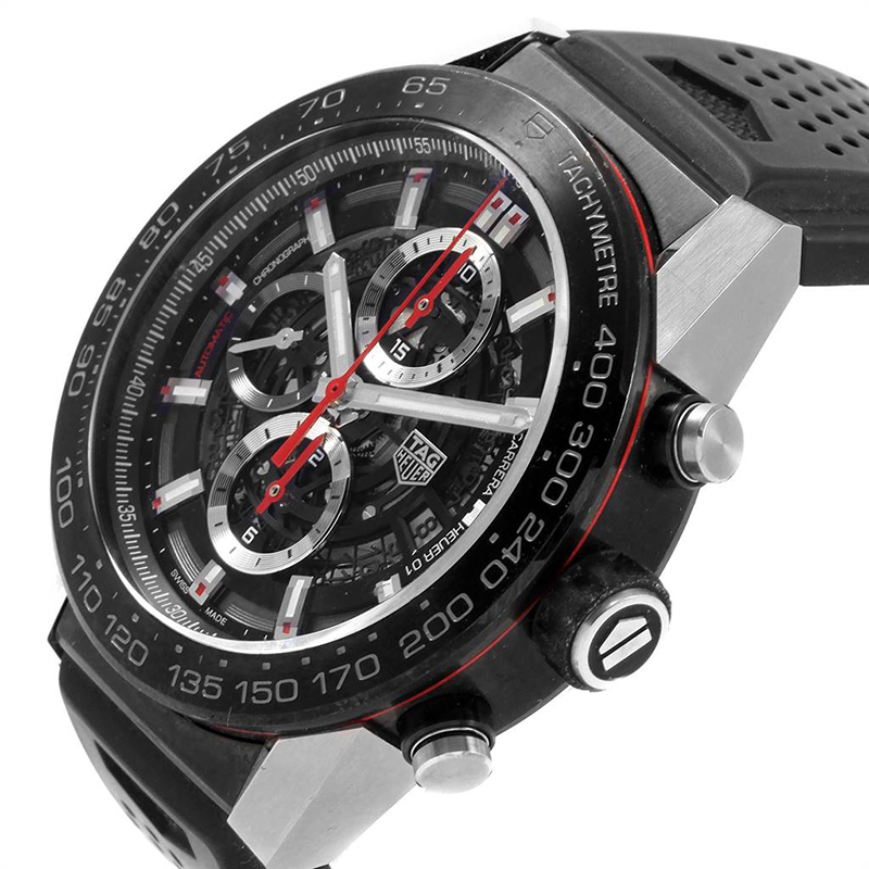 TAG Heuer Black Rubber and Stainless Steel Carrera CAR2A1Z Men's Wristwatch
TAG Heuer Black Rubber and Stainless Steel Carrera CAR2A1Z Men's Wristwatch