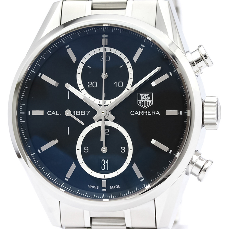 Tag Heuer Black Stainless Steel Carrera Calibre Chronograph CAR2110 Men's Wristwatch
Tag Heuer Black Stainless Steel Carrera Calibre Chronograph CAR2110 Men's Wristwatch