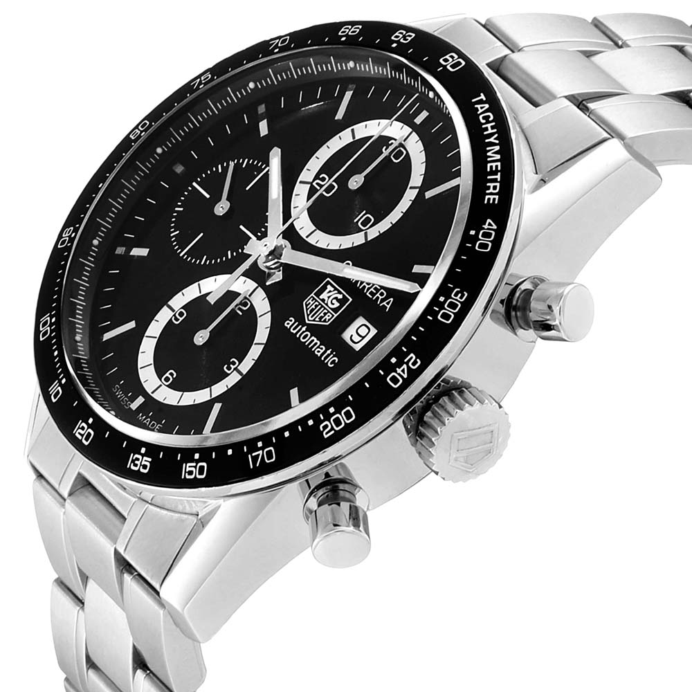 Tag Heuer Black Stainless Steel Carrera Tachymeter Chronograph CV2010 Men's Wristwatch
Tag Heuer Black Stainless Steel Carrera Tachymeter Chronograph CV2010 Men's Wristwatch