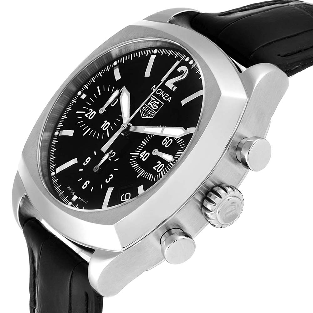 Tag Heuer Black Stainless Steel Monza Chronograph CR2113 Men's Wristwatch
Tag Heuer Black Stainless Steel Monza Chronograph CR2113 Men's Wristwatch