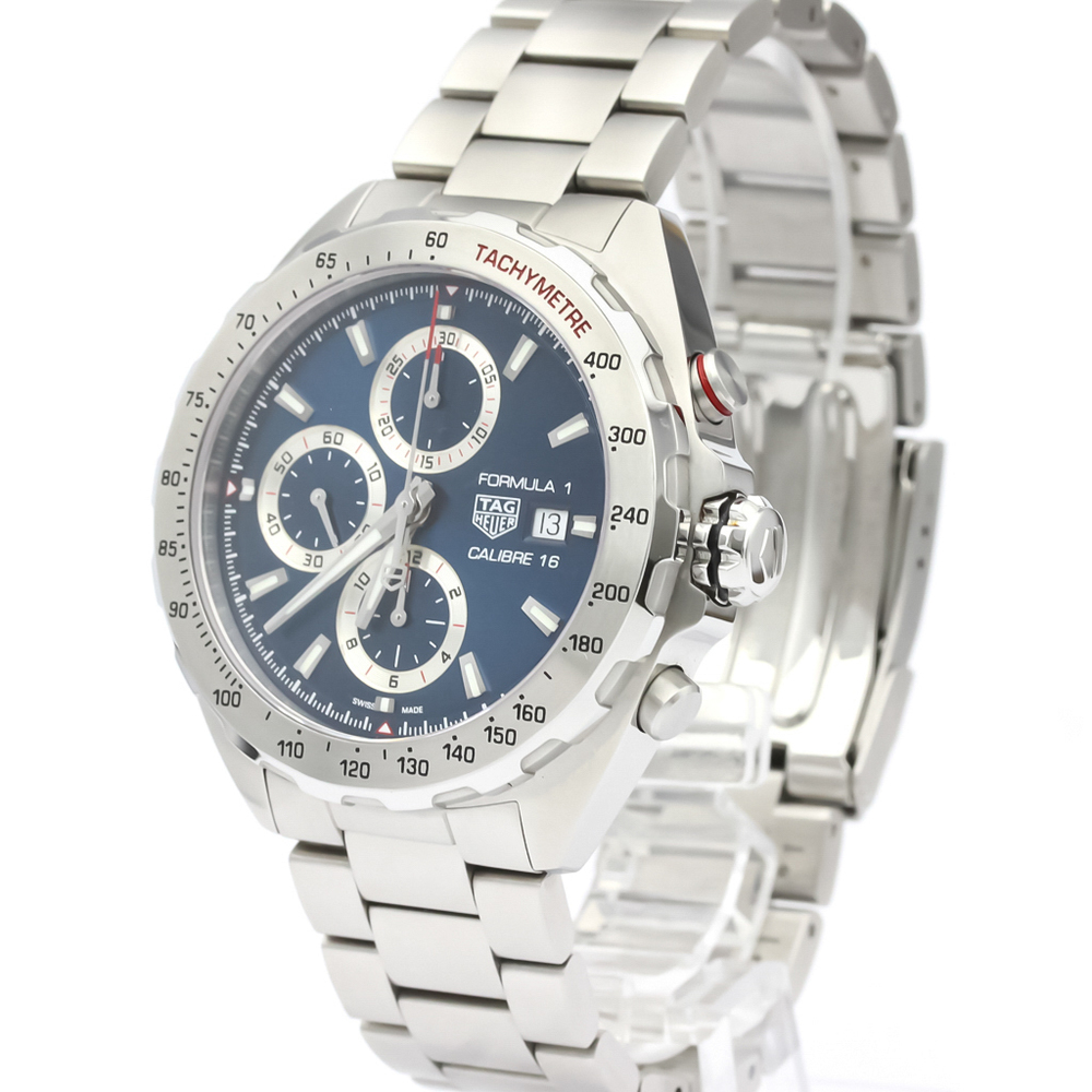 Tag Heuer Blue Stainless Steel Fomula 1 Calibre 16 Chronograph CAZ2015 Men's Wristwatch 43 MM