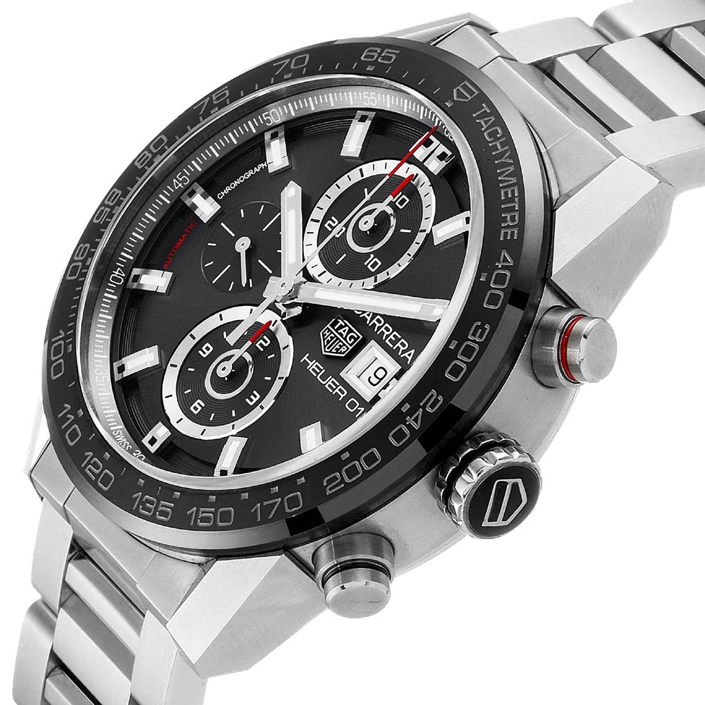 Tag Heuer Black Stainless Steel Carrera Chronograph Automatic CAR201W Men's Wristwatch
Tag Heuer Black Stainless Steel Carrera Chronograph Automatic CAR201W Men's Wristwatch