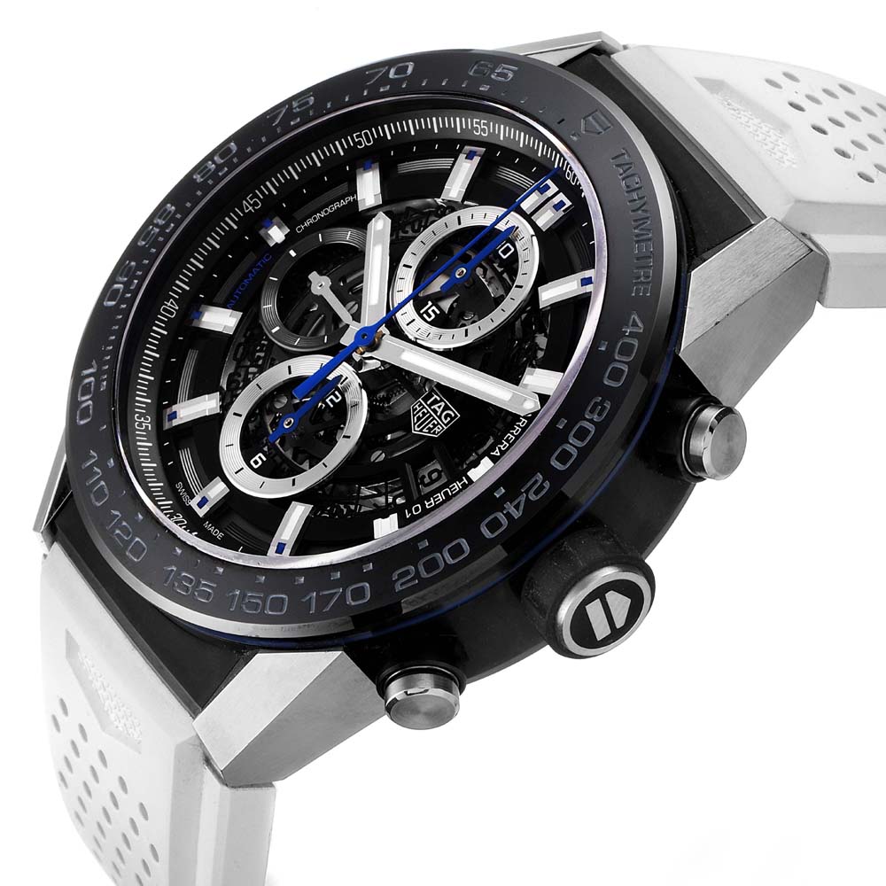 Tag Heuer Black Blacksteel Carrera Calibre Heuer 01 CAR2A1T Men's Wristwatch 45 MM
Tag Heuer Black Blacksteel Carrera Calibre Heuer 01 CAR2A1T Men's Wristwatch 45 MM