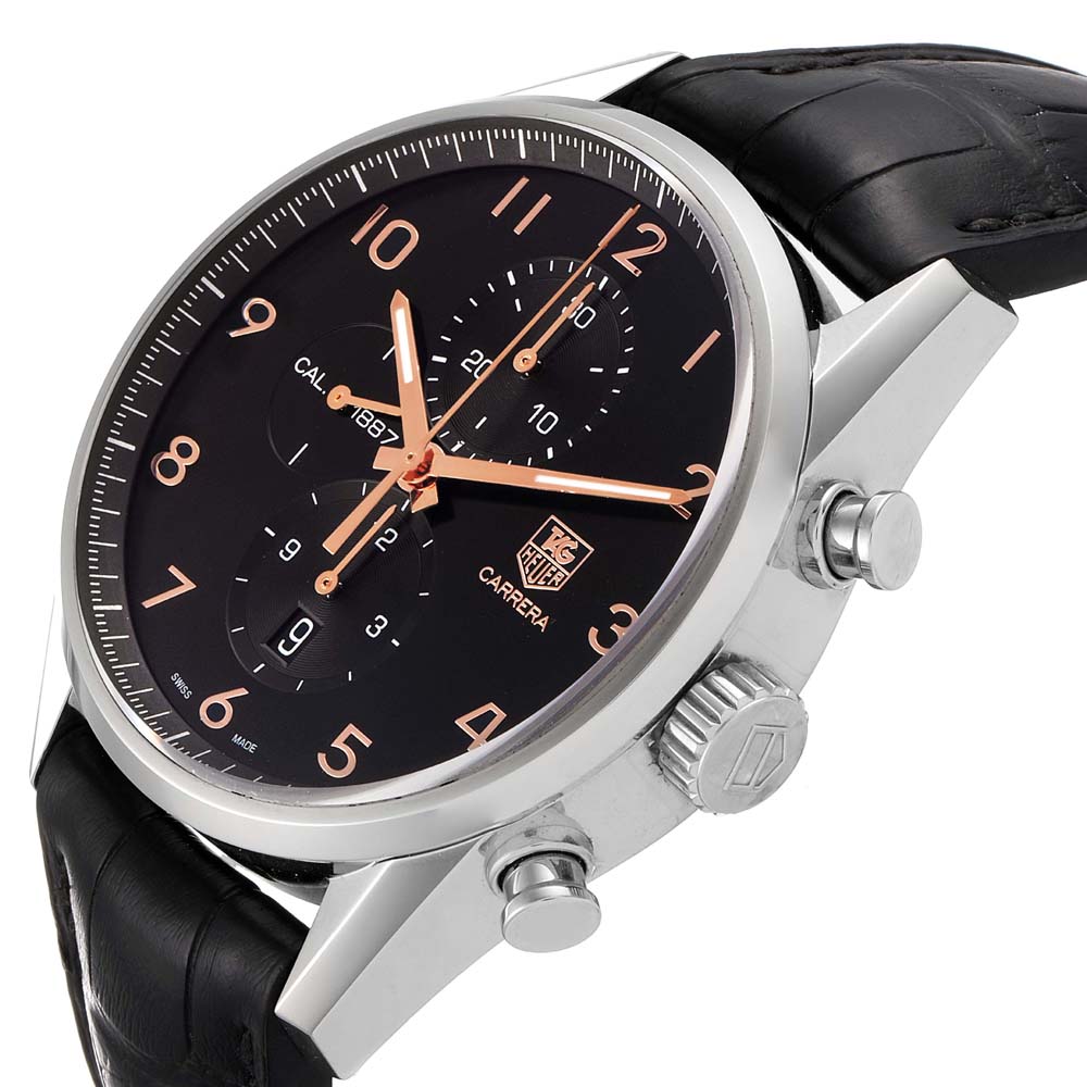 Tag Heuer Black Stainless Steel Carrera 1887 Chronograph CAR2014 Men's Wristwatch 43 MM
Tag Heuer Black Stainless Steel Carrera 1887 Chronograph CAR2014 Men's Wristwatch 43 MM