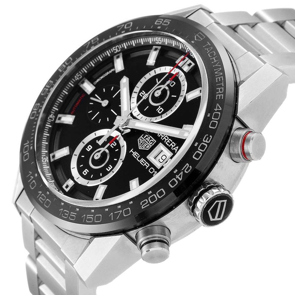 Tag Heuer Black Stainless Steel Carrera Chronograph Automatic CAR201Z Men's Wristwatch 43 MM
Tag Heuer Black Stainless Steel Carrera Chronograph Automatic CAR201Z Men's Wristwatch 43 MM