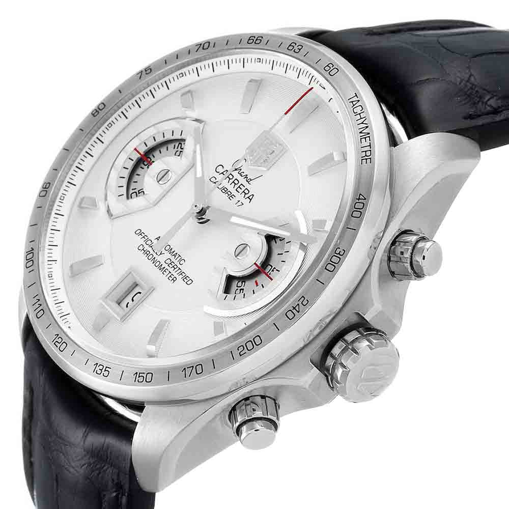 Tag Heuer Silver Stainless Steel Grand Carrera CAV511B Men's Wristwatch 43 MM
Tag Heuer Silver Stainless Steel Grand Carrera CAV511B Men's Wristwatch 43 MM