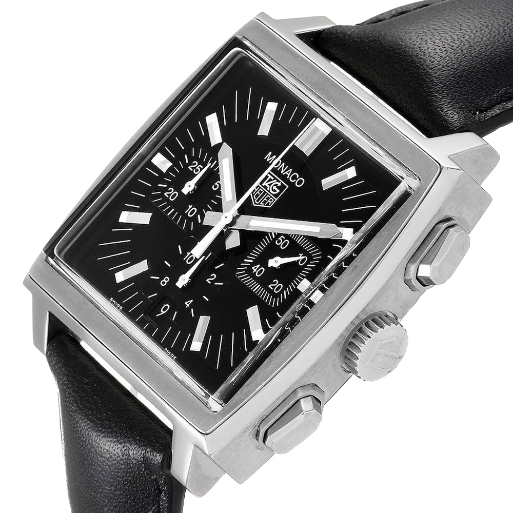 Tag Heuer Black Stainless Steel Monaco Automatic CW2111 Men's Wristwatch 38.5 MM
Tag Heuer Black Stainless Steel Monaco Automatic CW2111 Men's Wristwatch 38.5 MM