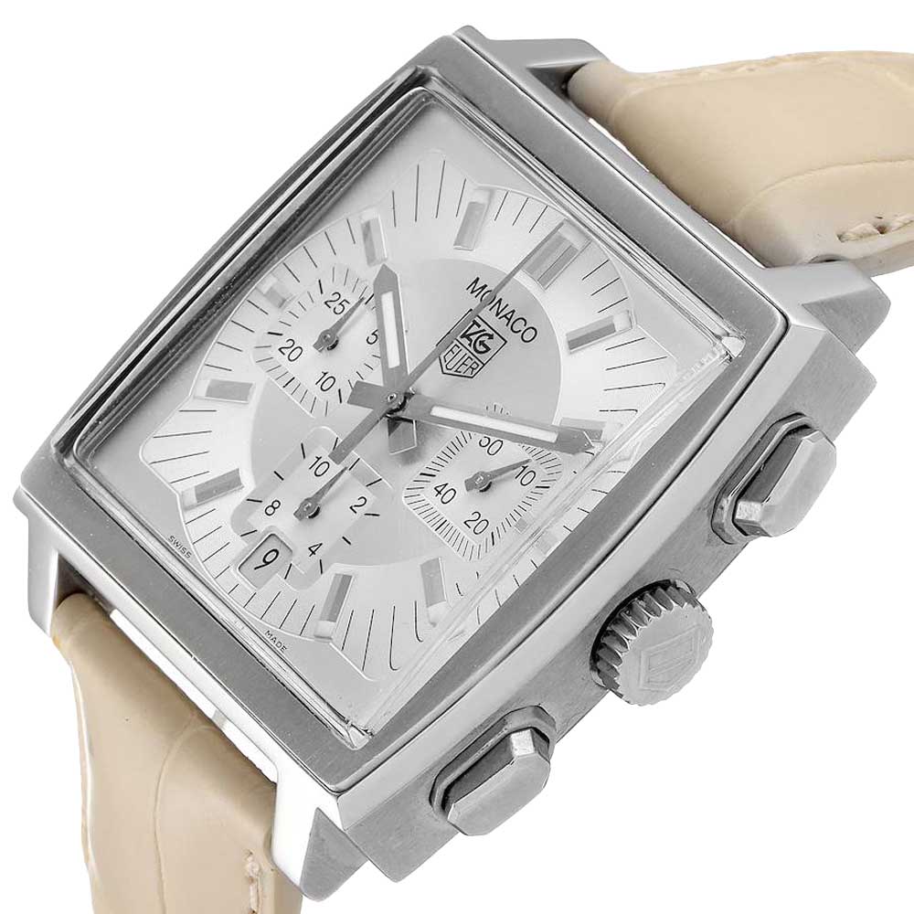 Tag Heuer Silver Stainless Steel Monaco Automatic CW2112 Men's Wristwatch 38.5 MM
Tag Heuer Silver Stainless Steel Monaco Automatic CW2112 Men's Wristwatch 38.5 MM
