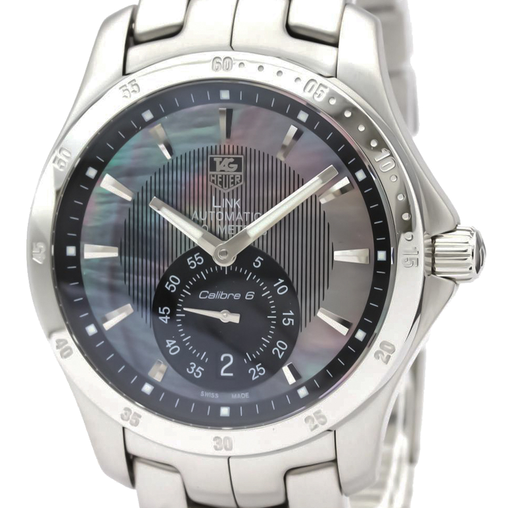 Tag Heuer MOP Stainless Steel Link Moon Pearl LTd Edition WJF211M Men's Wristwatch 39 MM, Black
Tag Heuer MOP Stainless Steel Link Moon Pearl LTd Edition WJF211M Men's Wristwatch 39 MM, Black