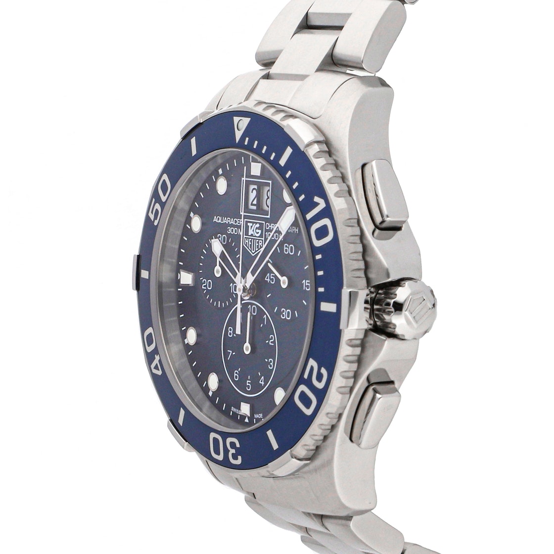 

Tag Heuer Blue Stainless Steel Aquaracer Chronograph CAN1011.BA0821 Men's Wristwatch 43 MM