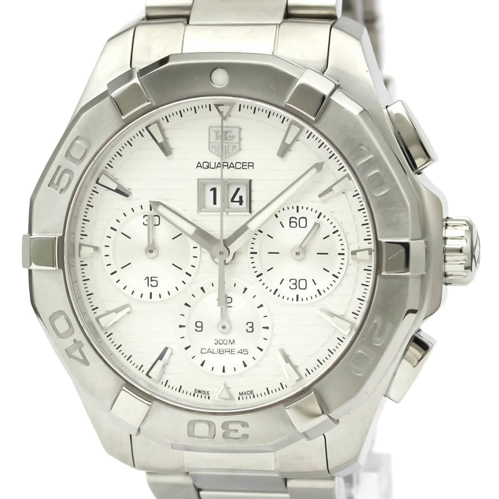 Tag Heuer White Stainless Steel Aquaracer Calibre CAY211Y Men's Wristwatch 45 MM
Tag Heuer White Stainless Steel Aquaracer Calibre CAY211Y Men's Wristwatch 45 MM
