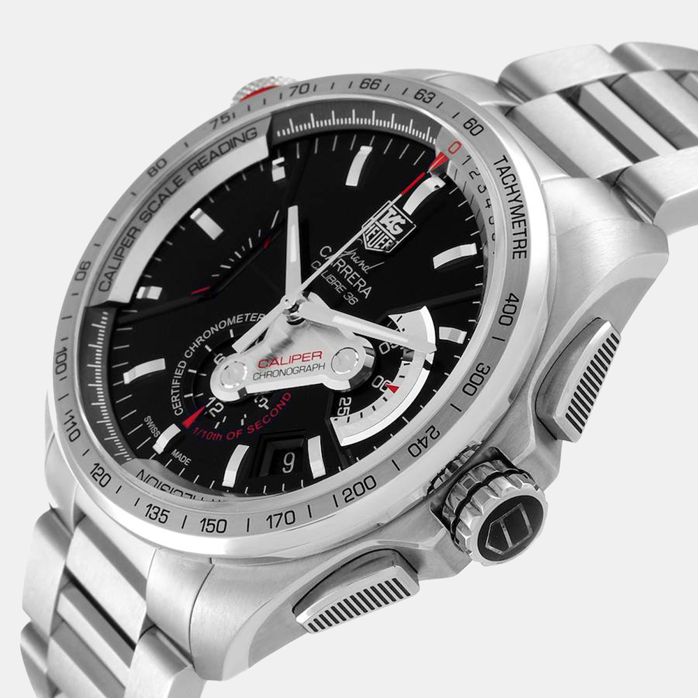 Tag Heuer Black Stainless Steel Grand Carrera Calibre CAV5115 Men's Wristwatch 44 MM
Tag Heuer Black Stainless Steel Grand Carrera Calibre CAV5115 Men's Wristwatch 44 MM