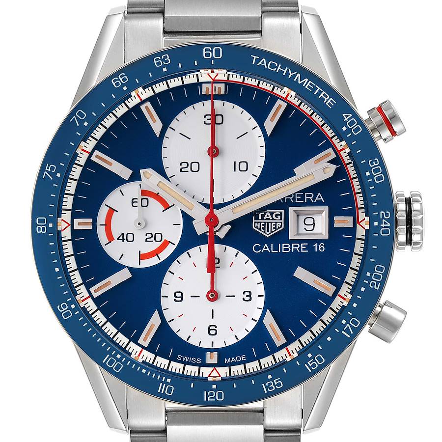 Tag Heuer Blue Stainless Steel Carrera CV201AR.BA0715 Automatic Men's Wristwatch 41 Mm