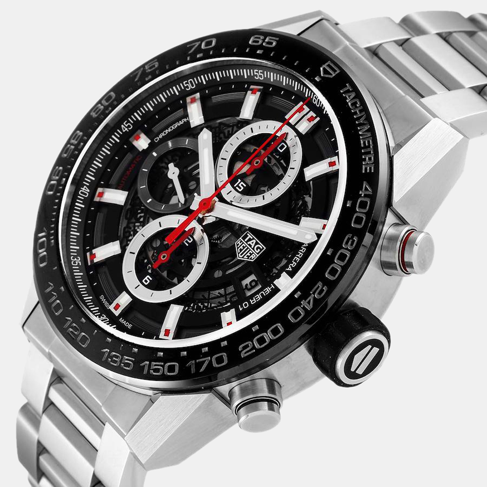 Tag Heuer Silver Stainless Steel Carrera CAR2A1W.BA0703 Automatic Men's Wristwatch 45 mm
Tag Heuer Silver Stainless Steel Carrera CAR2A1W.BA0703 Automatic Men's Wristwatch 45 mm