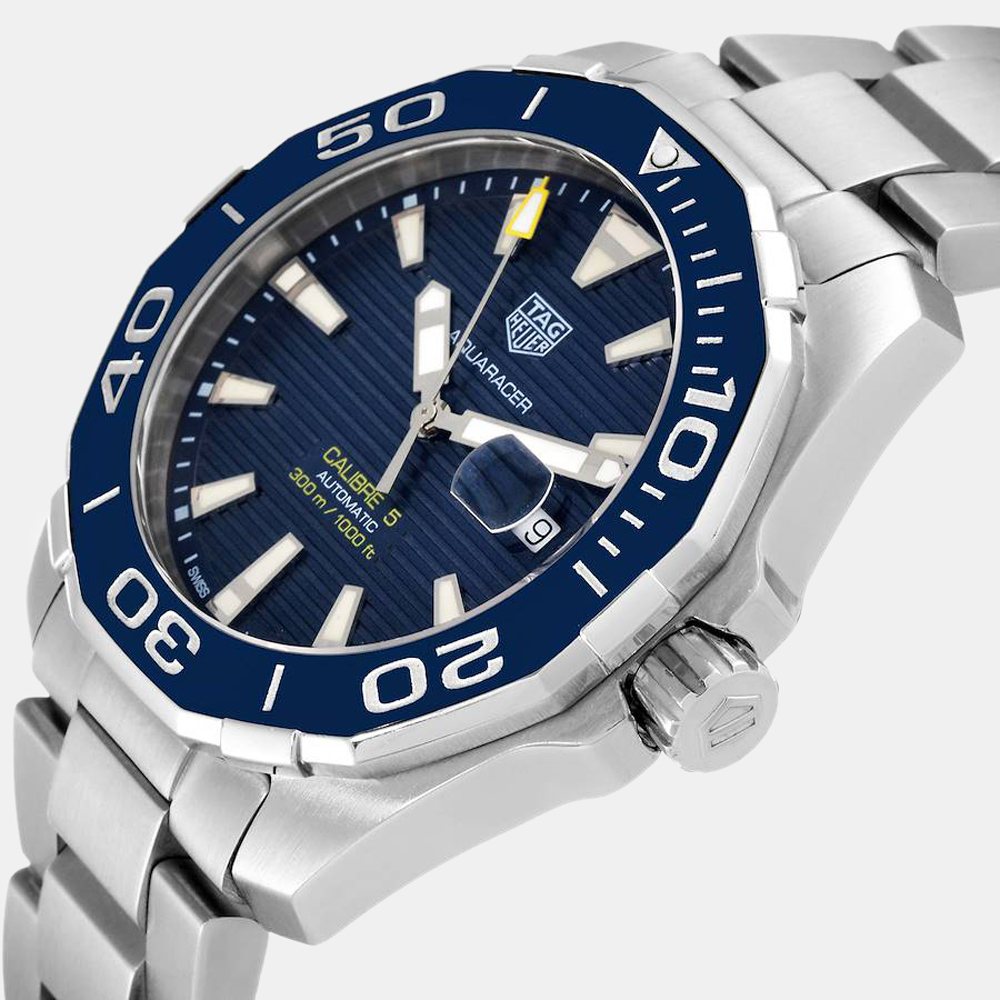 Tag Heuer Blue Stainless Steel Aquaracer WAY201B.BA0927 Automatic Men's Wristwatch 43 mm
Tag Heuer Blue Stainless Steel Aquaracer WAY201B.BA0927 Automatic Men's Wristwatch 43 mm